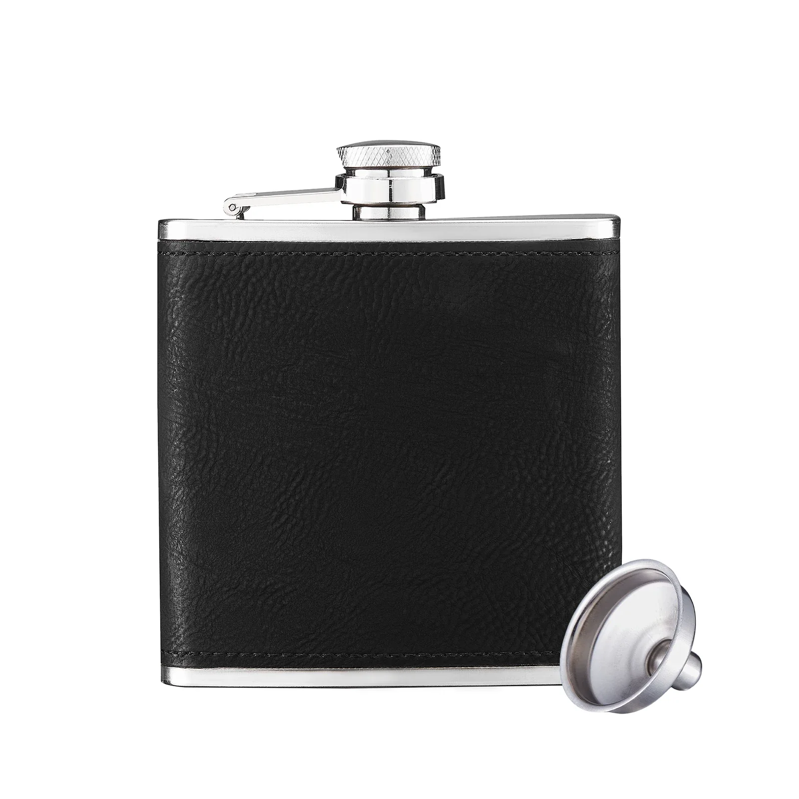 Laserable PU Stainless Steel Hip Flask (6oz) - Image 10