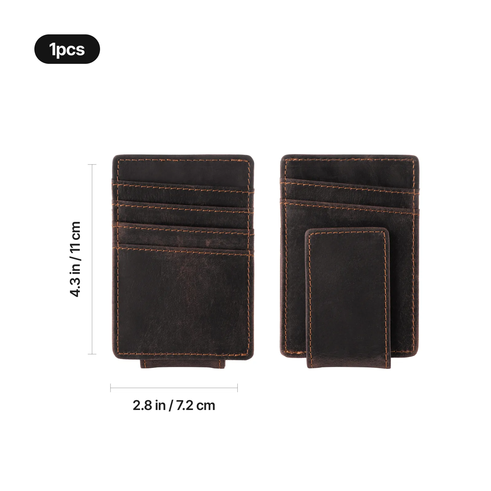 Leather Magnetic Money Clip Wallet (1pcs) - Image 10