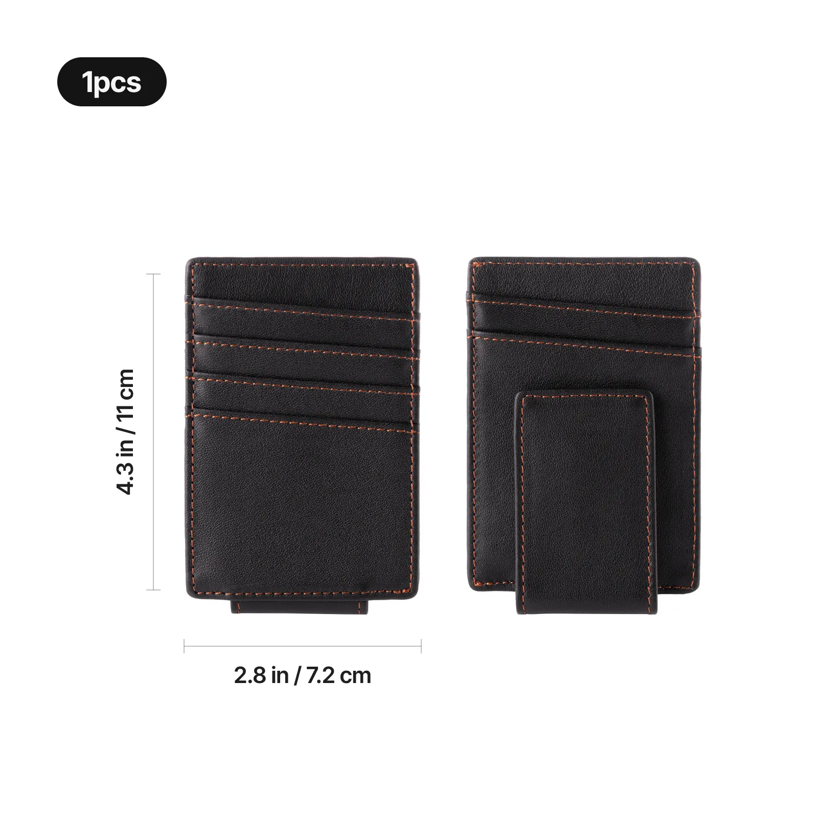 Leather Magnetic Money Clip Wallet (1pcs) - Image 3