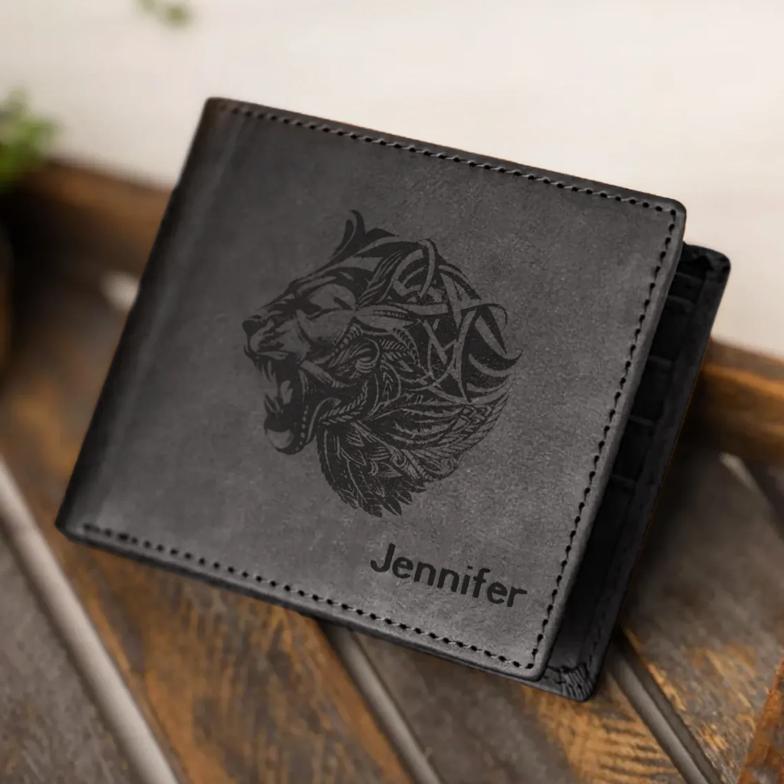 Leather RFID Blocking Bifold Wallet - Image 2