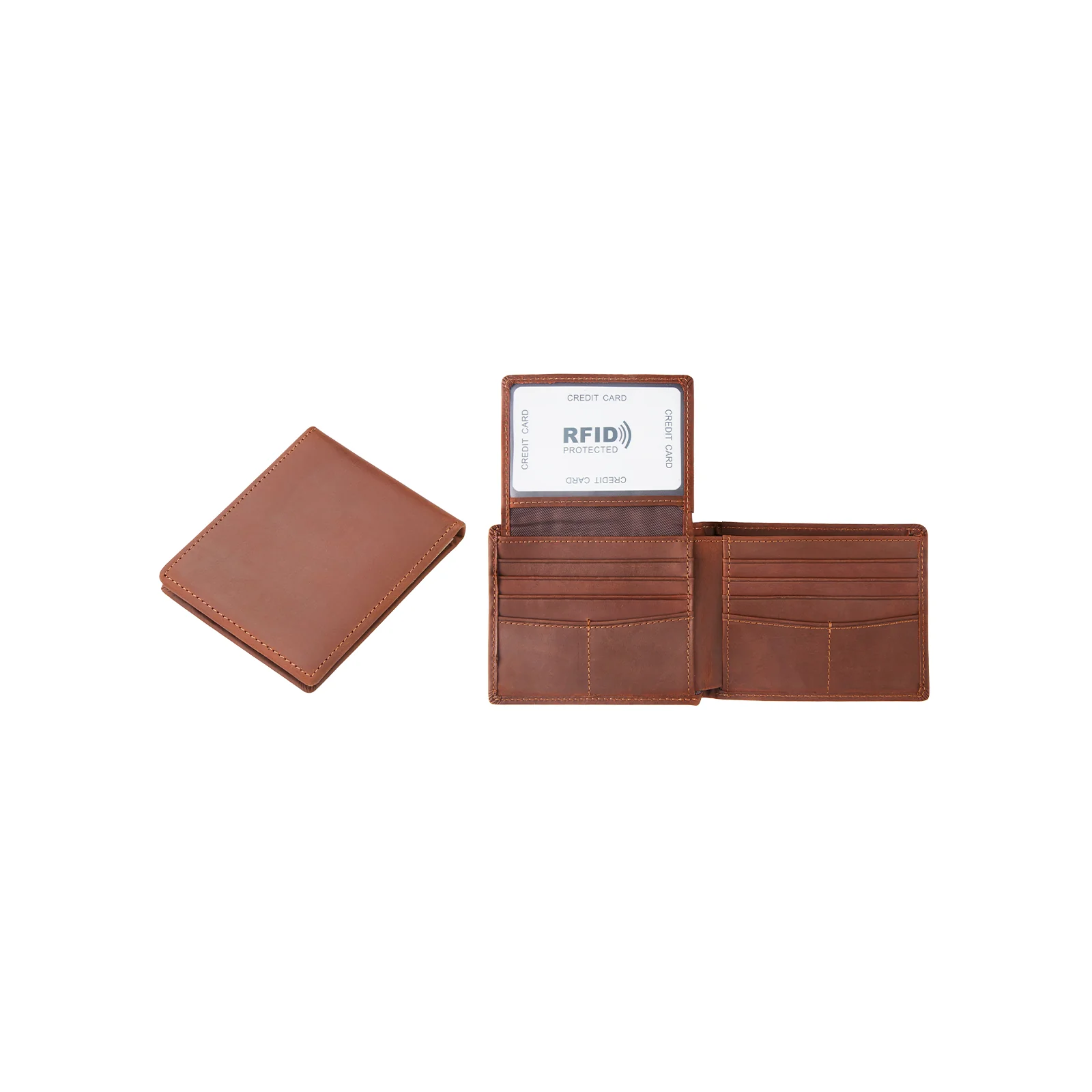 Leather RFID Blocking Bifold Wallet - Image 4