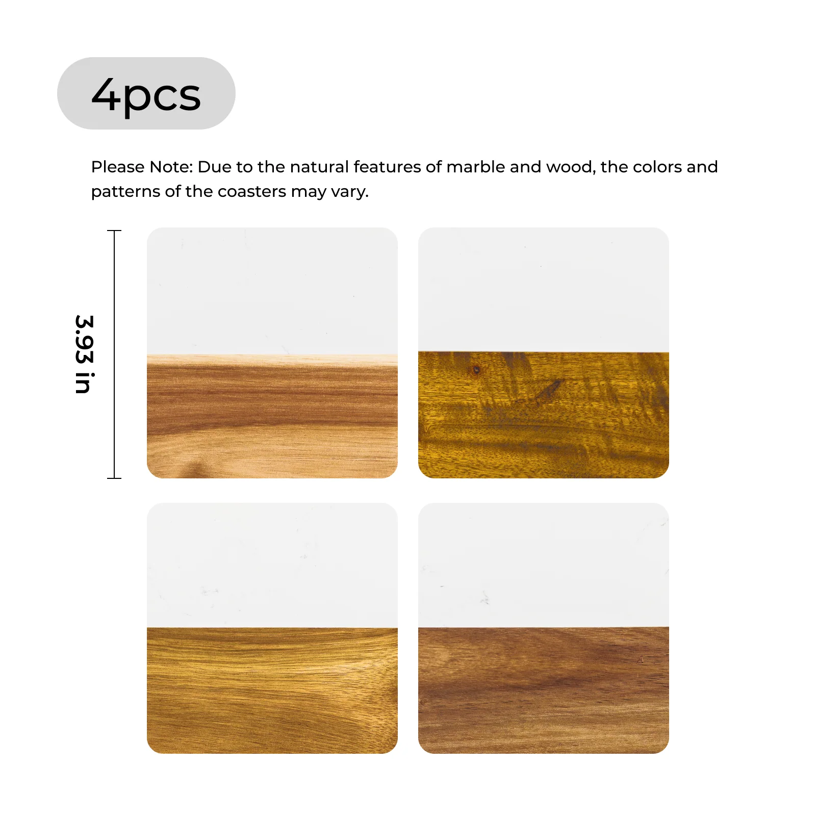 Marble and Wood Coasters (4pcs) - Image 12