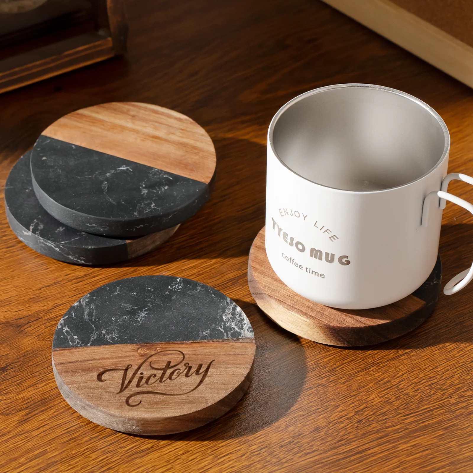 Marble and Wood Coasters (4pcs) - Image 14