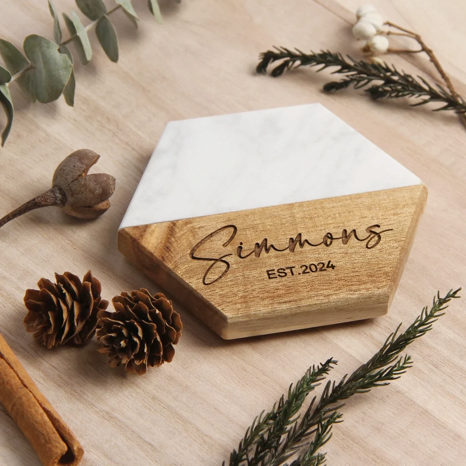 Marble and Wood Coasters (4pcs) - Image 3