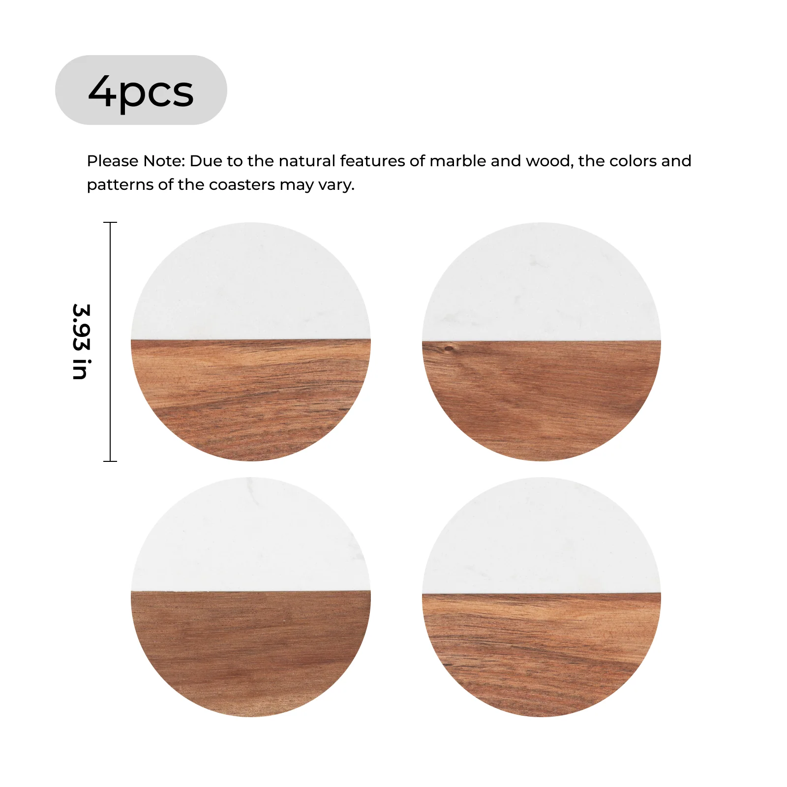 Marble and Wood Coasters (4pcs) - Image 9
