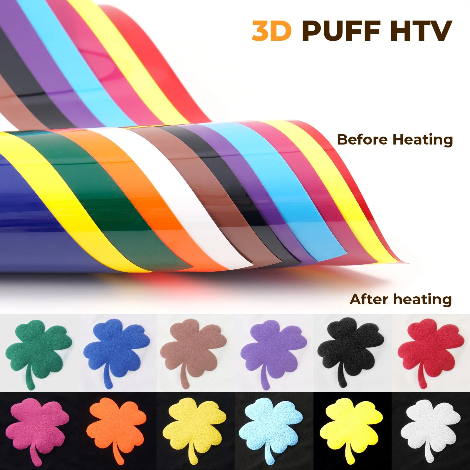 Mix Colors Puff Vinyl Heat Transfer 3D (14 pcs) - Image 4