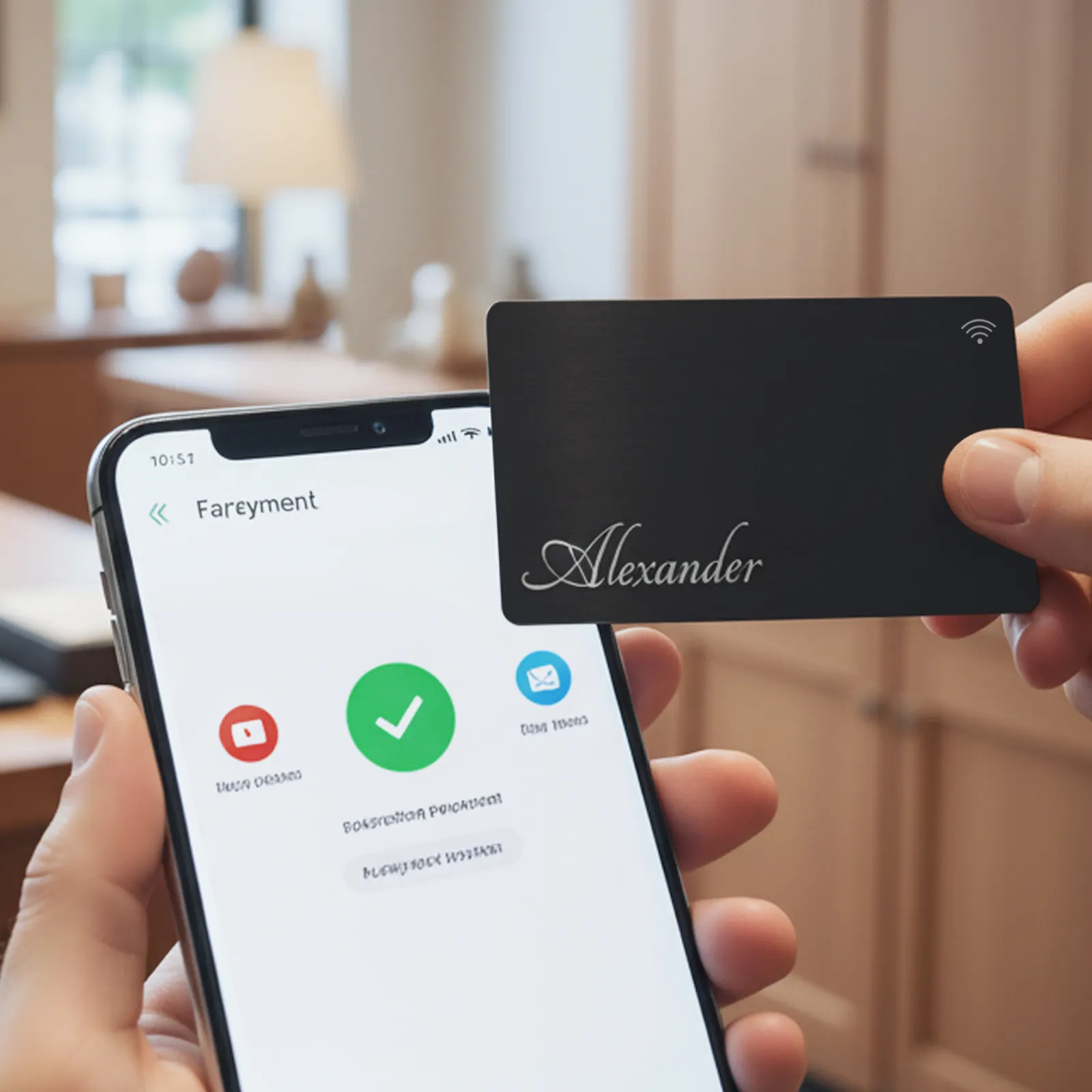 NFC Black Stainless Steel Business Cards (5pcs) - Image 2