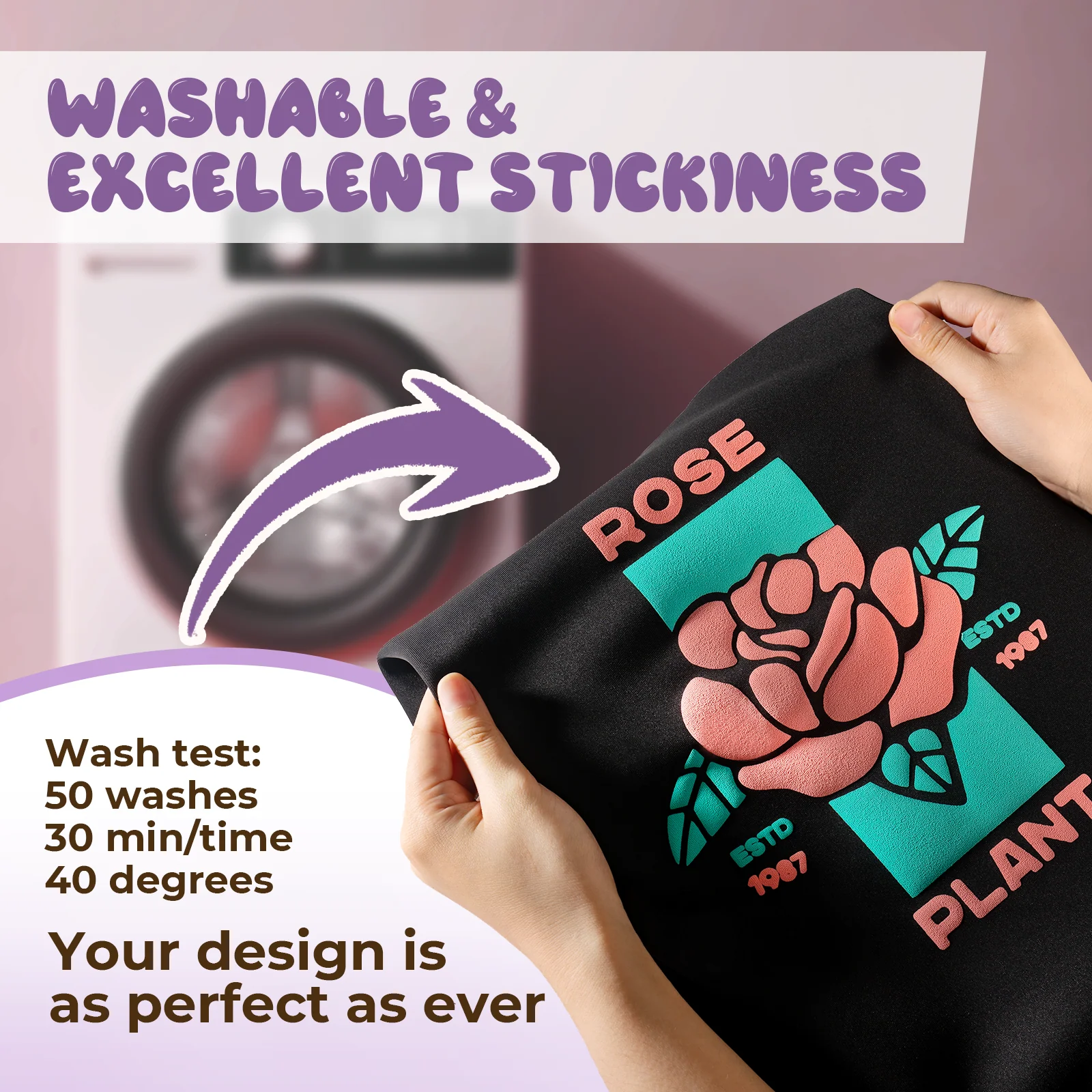 Peach Pink Puff Vinyl Heat Transfer 3D - Image 6