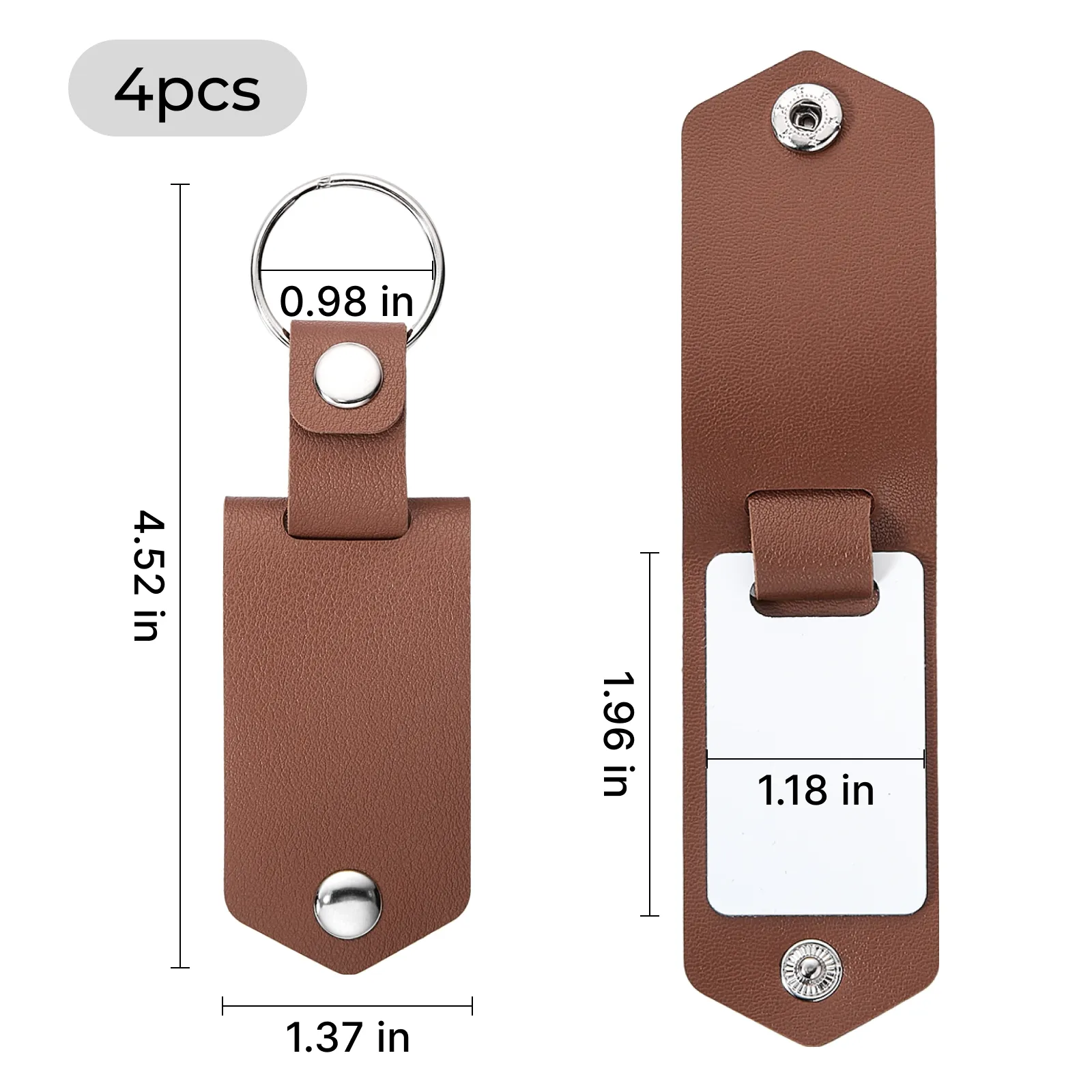 PU Keychain Holder with Sublimation Aluminum Sheet (4pcs) - Image 3