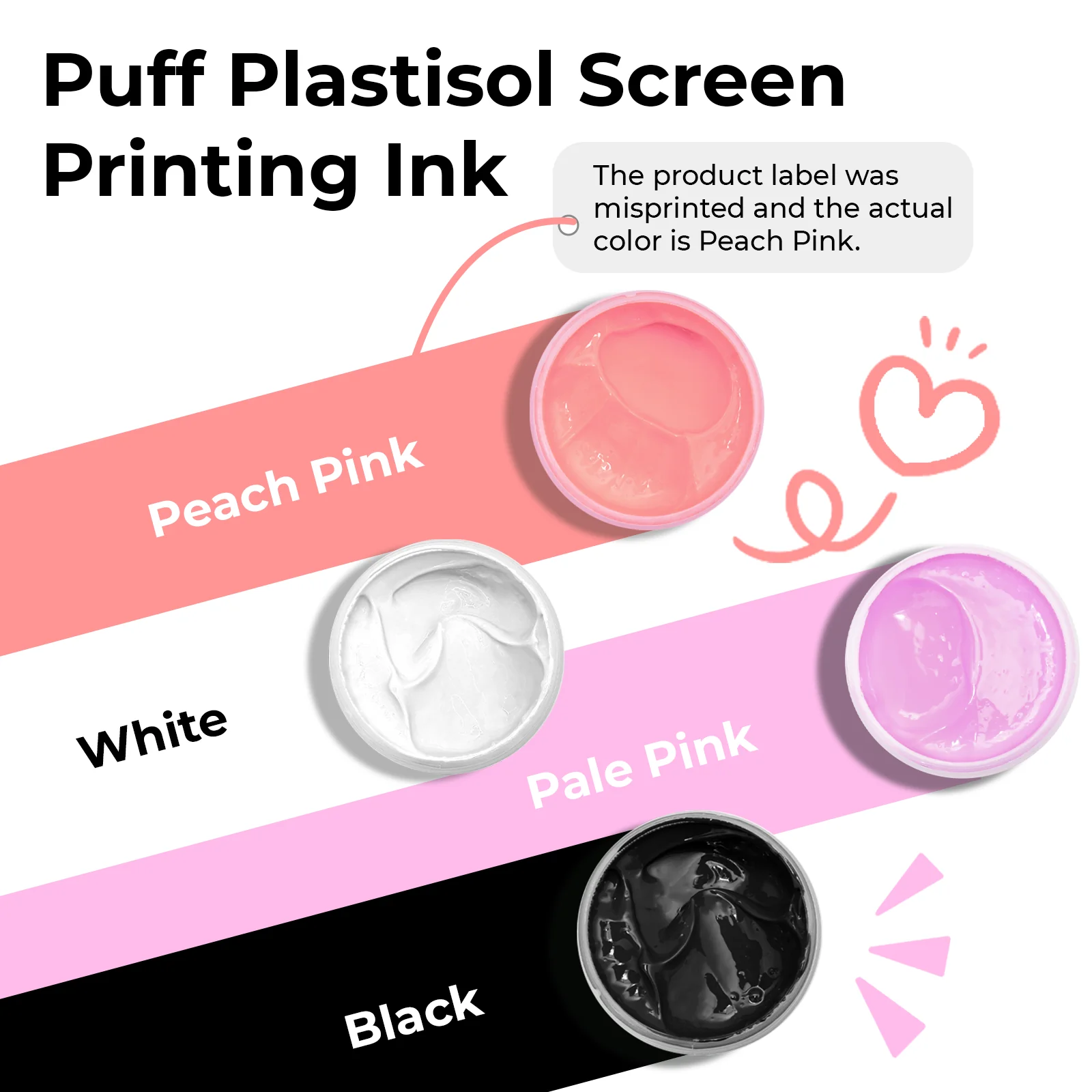 Puff Plastisol Ink for Screen Printing Fabric (4 Colors) - Image 4