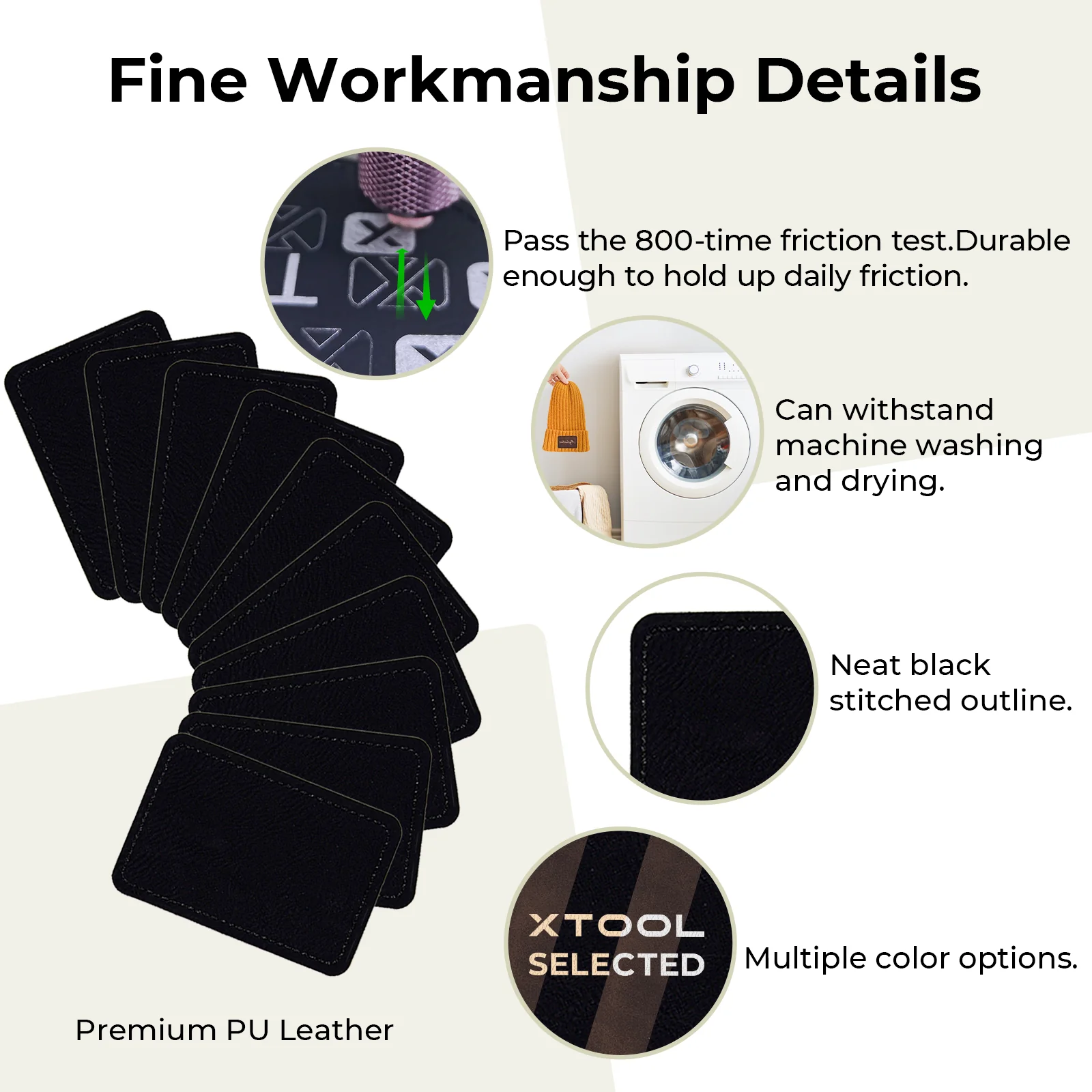 Rectangular Laserable PU Iron-on Patch (10pcs) - Image 6