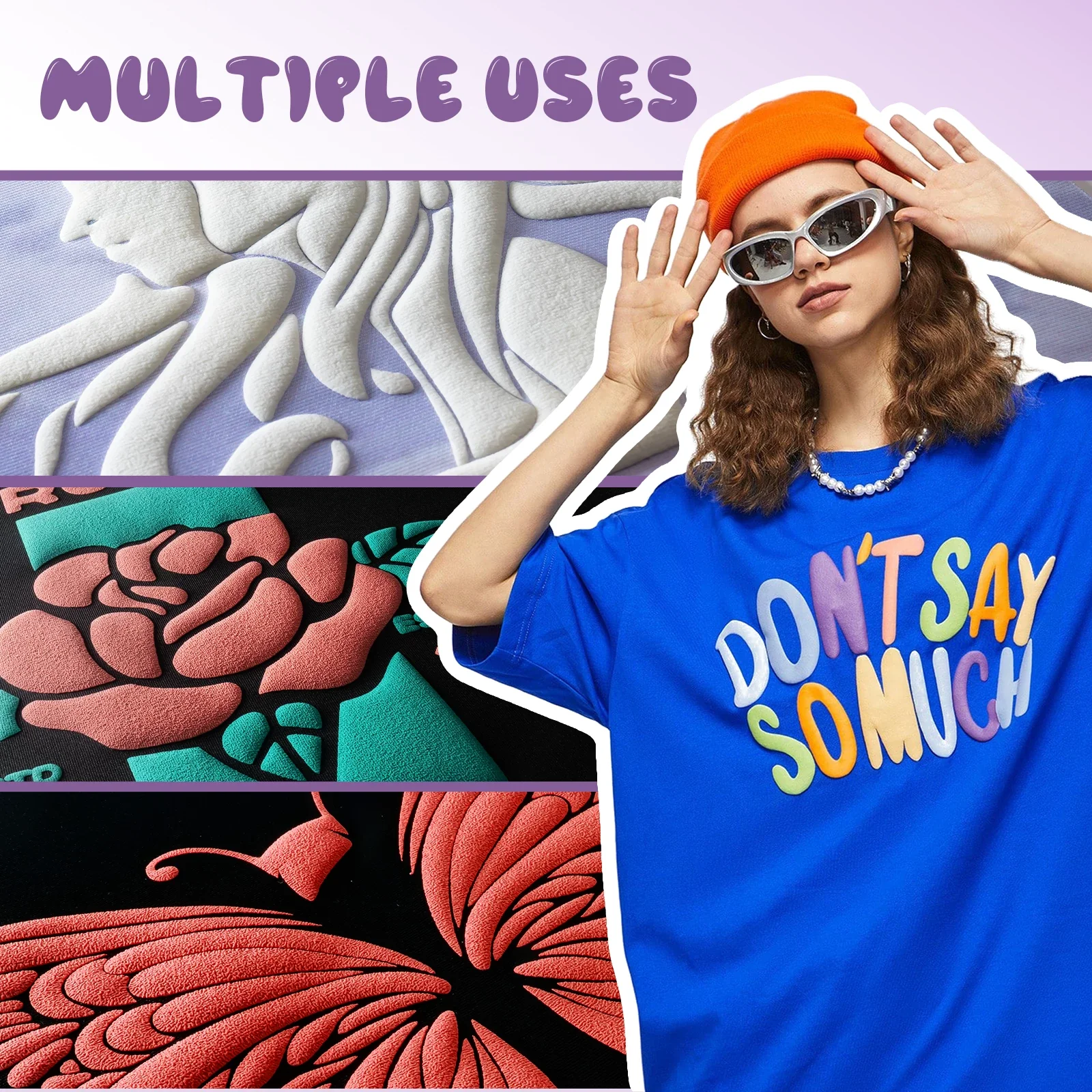 Red 3D Puff Heat Transfer Vinyl Roll - Image 2