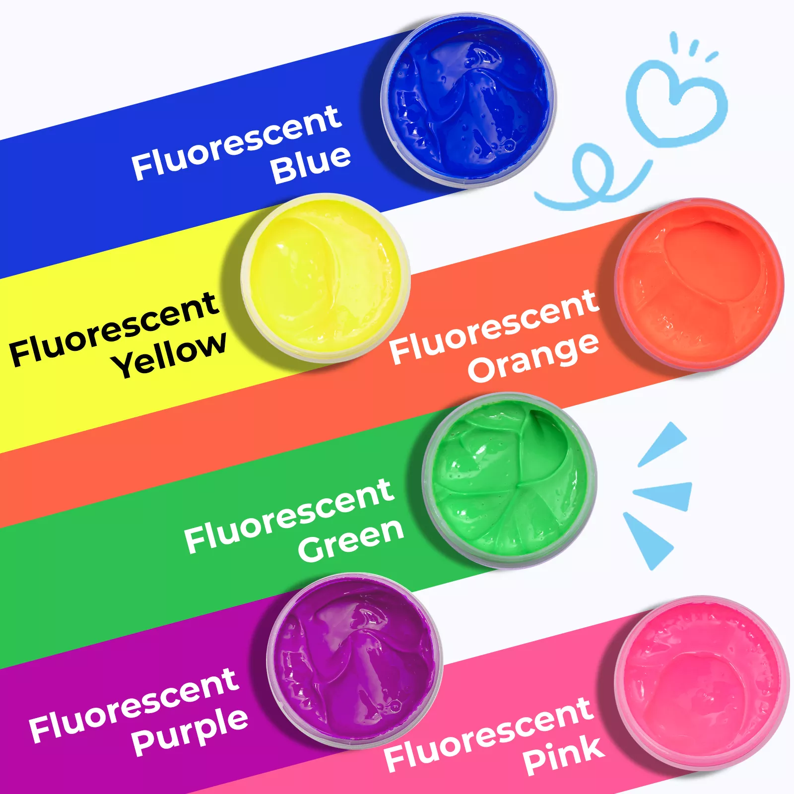 Fluorescent Color Screen Printing Ink Set (6 Colors) - Image 3