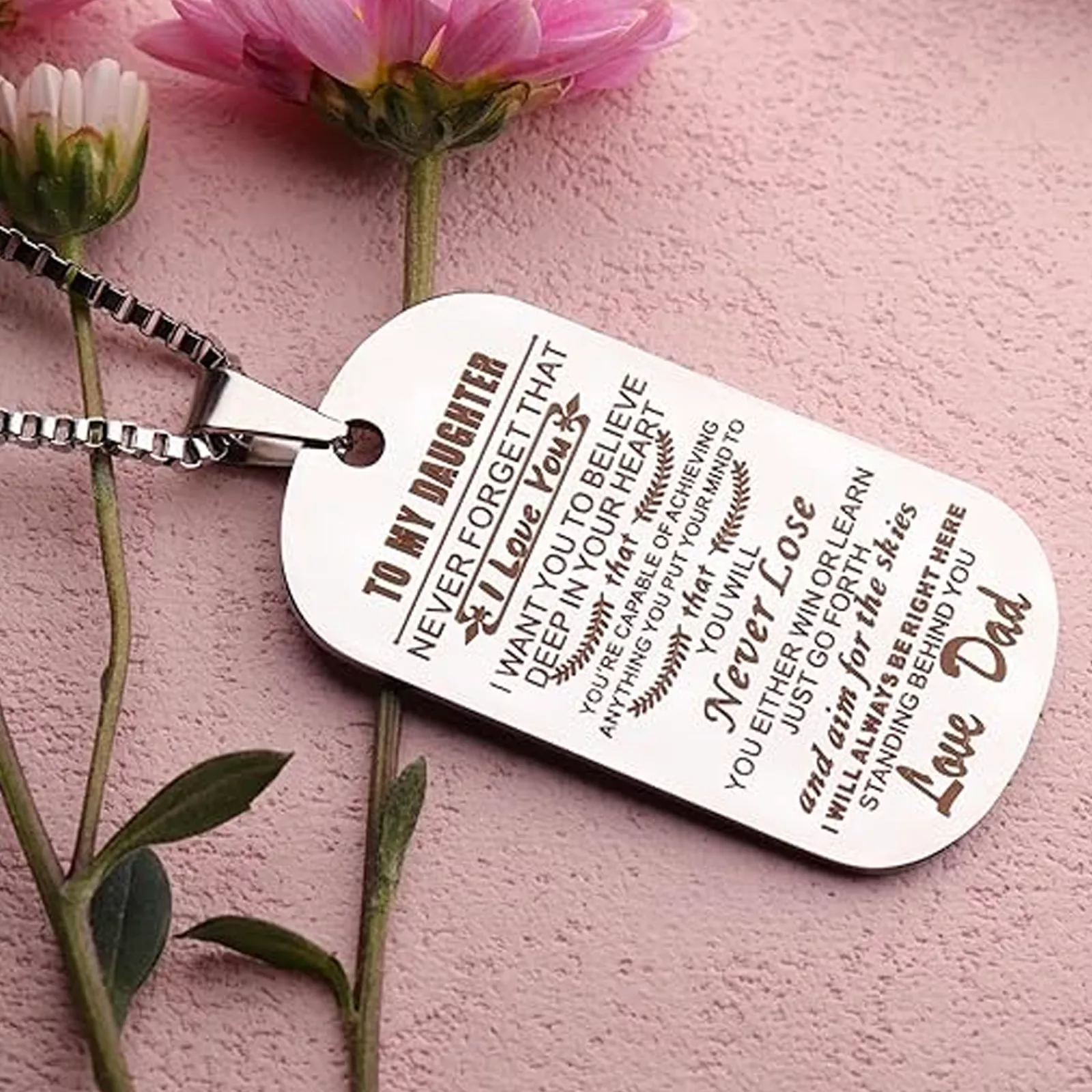 Silver Stainless Steel Military Pendant Necklace (6pcs) - Image 4
