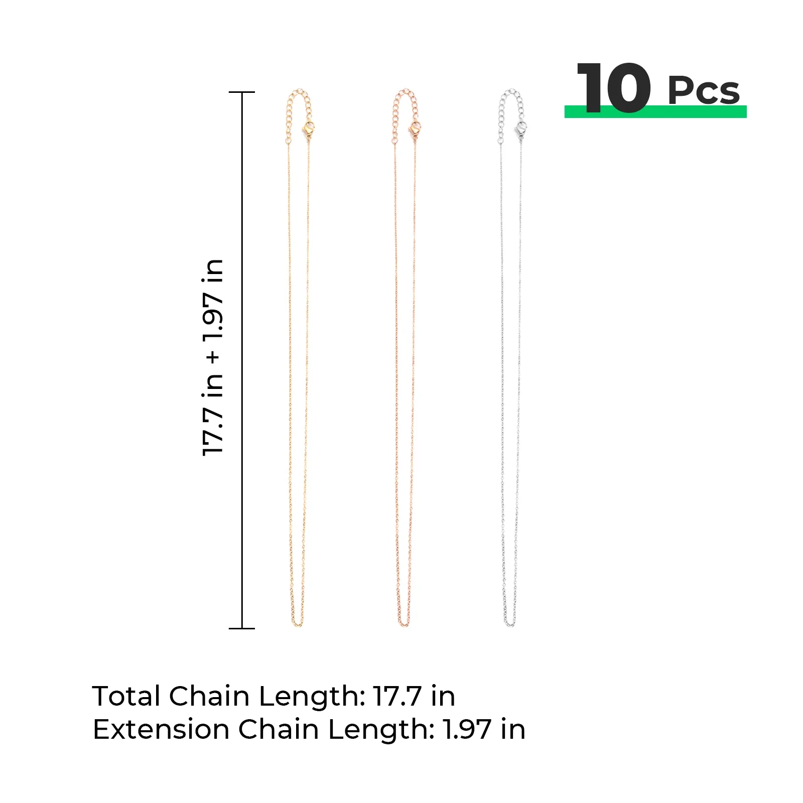 Stainless Steel Chains (10pcs) - Image 3