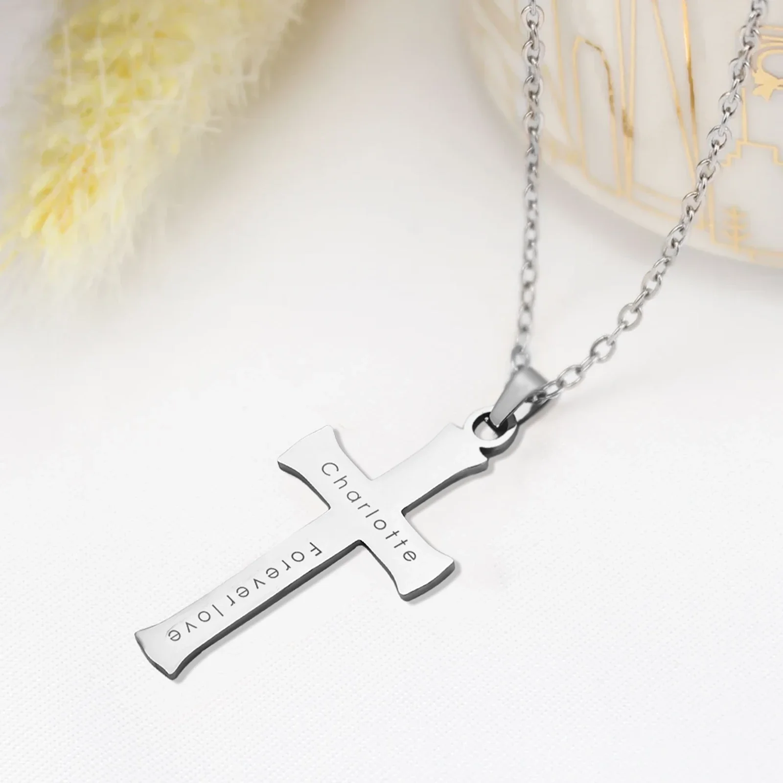 Stainless Steel Cross Pendant (10pcs) - Image 2