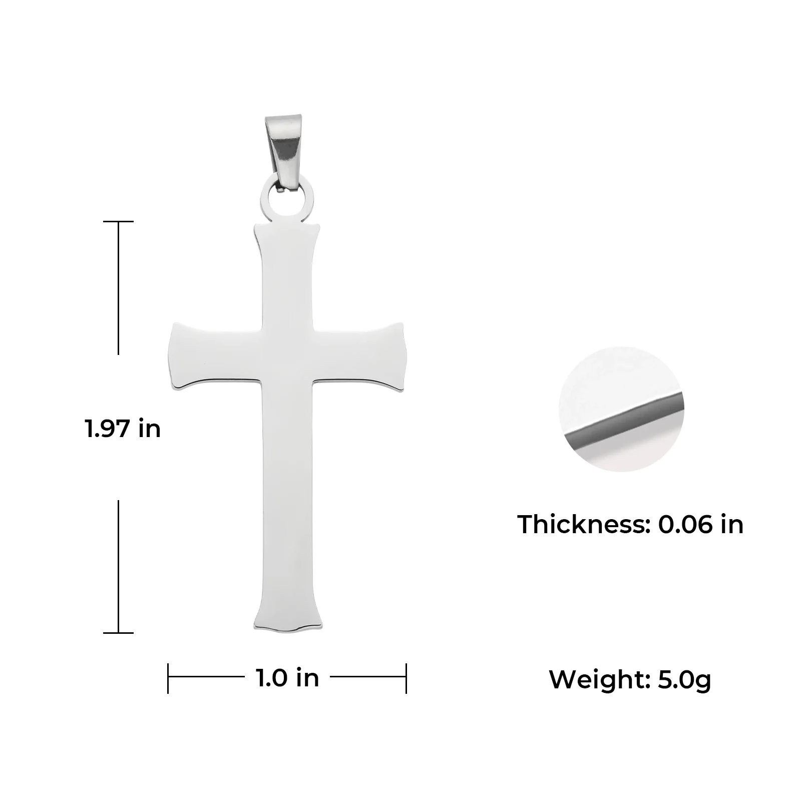 Stainless Steel Cross Pendant (10pcs) - Image 3