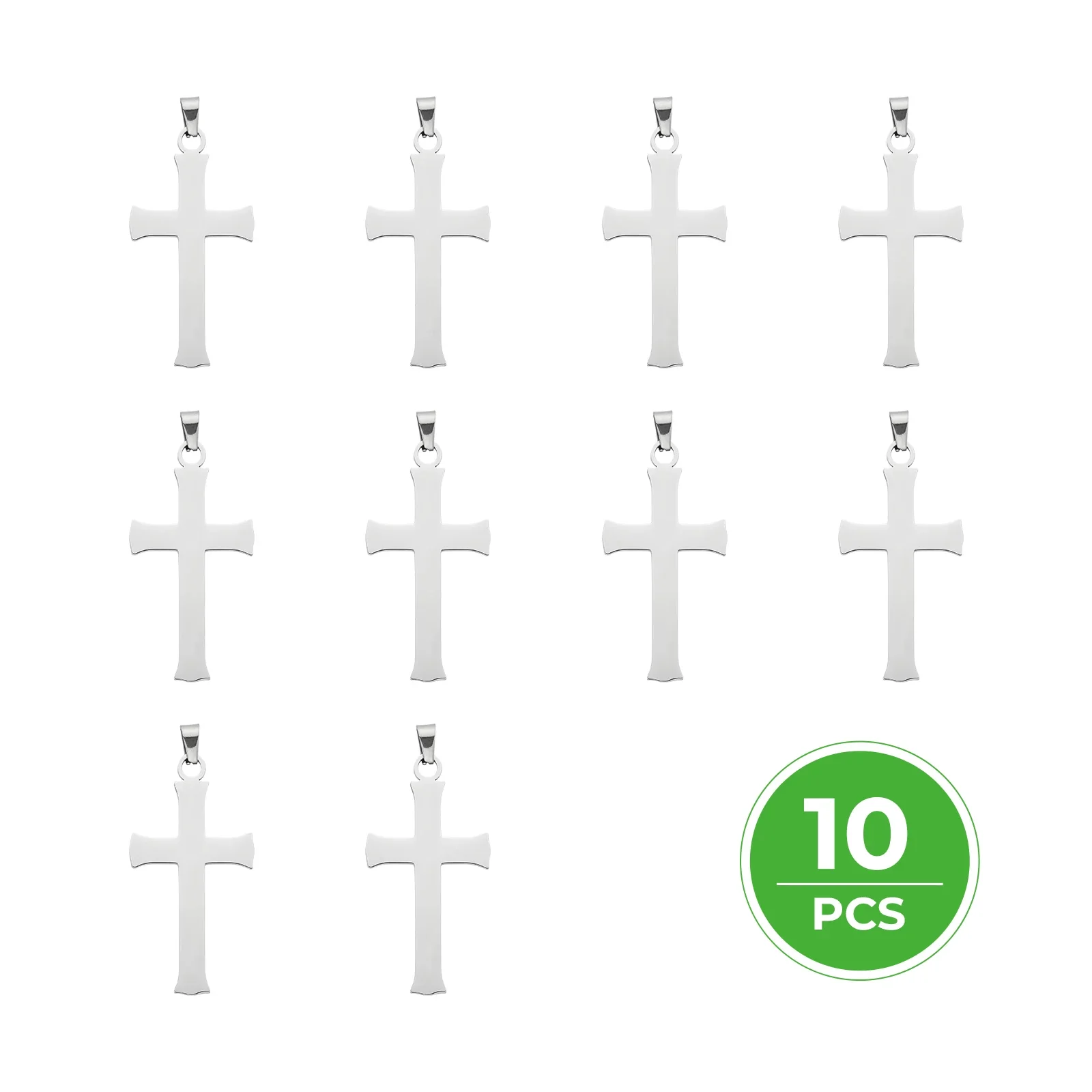 Stainless Steel Cross Pendant (10pcs) - Image 4