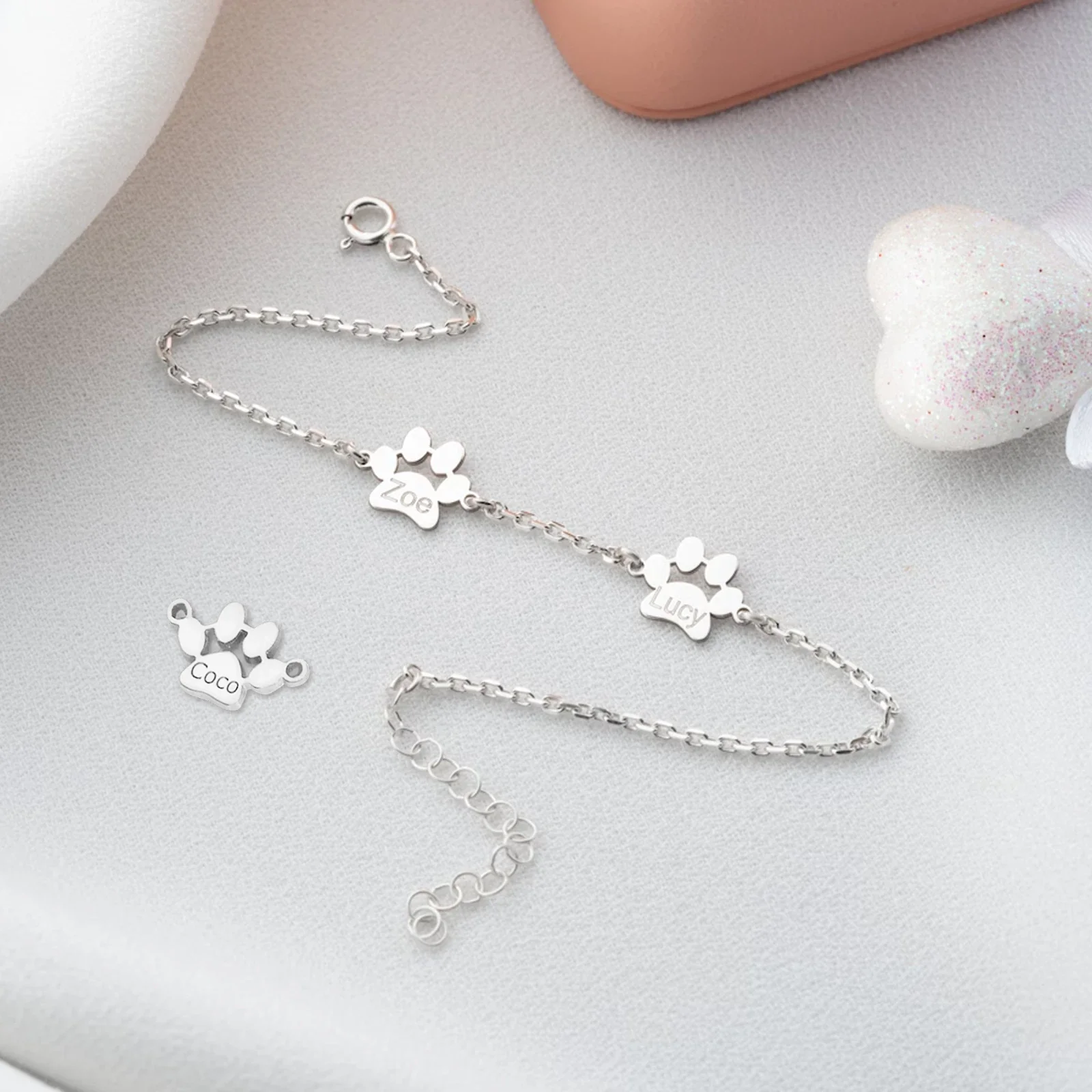 Stainless Steel Dog Paw Hang Pendant (10pcs) - Image 5