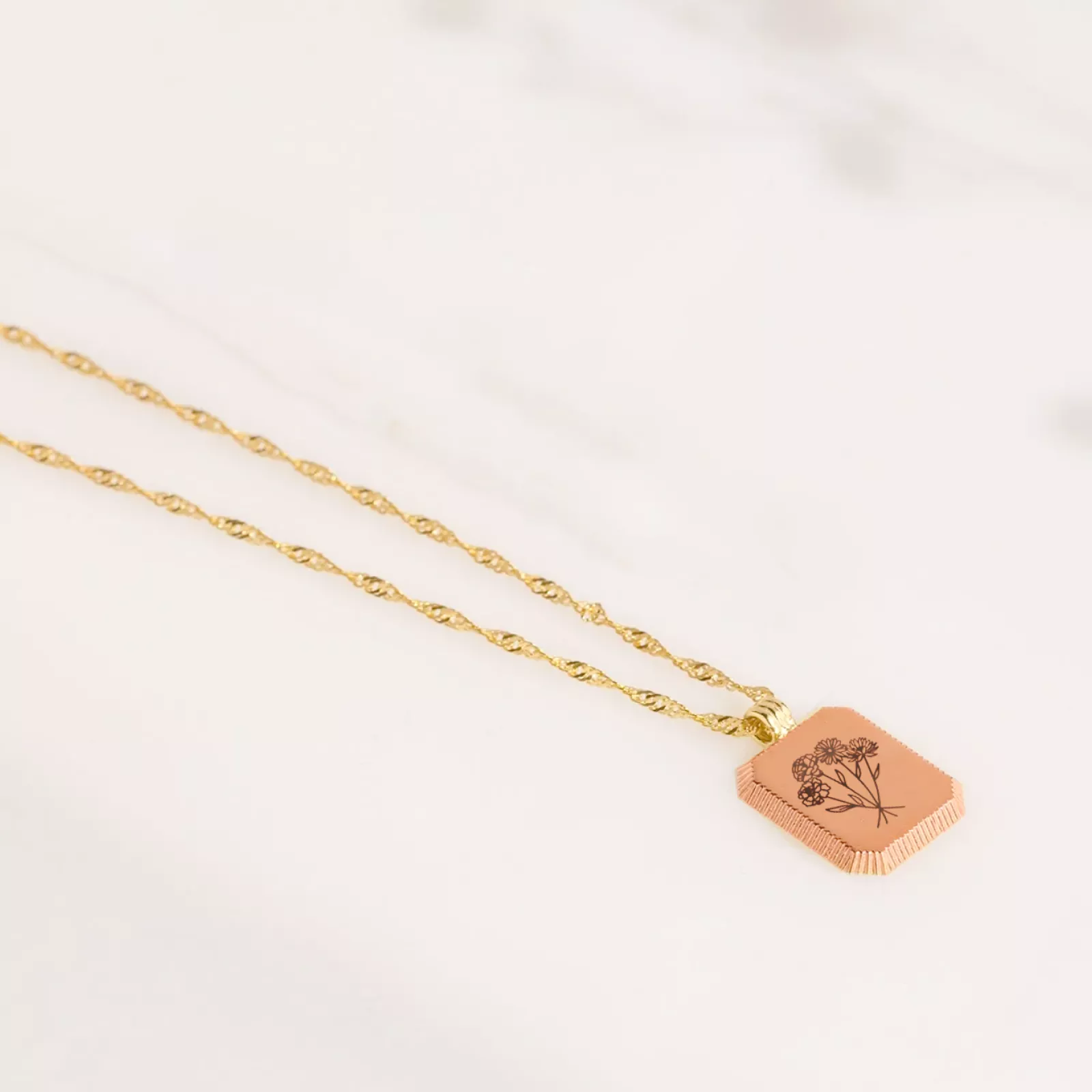 Stainless Steel Embossed Square Pendant (10pcs) - Image 6