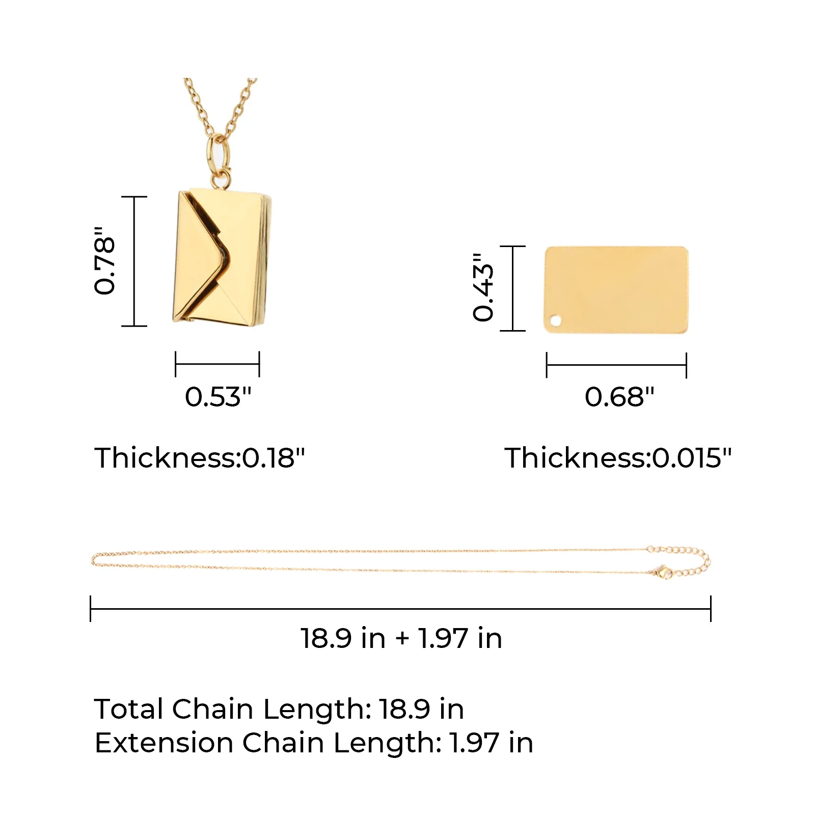 Stainless Steel Envelope Necklace JIG File - Image 3