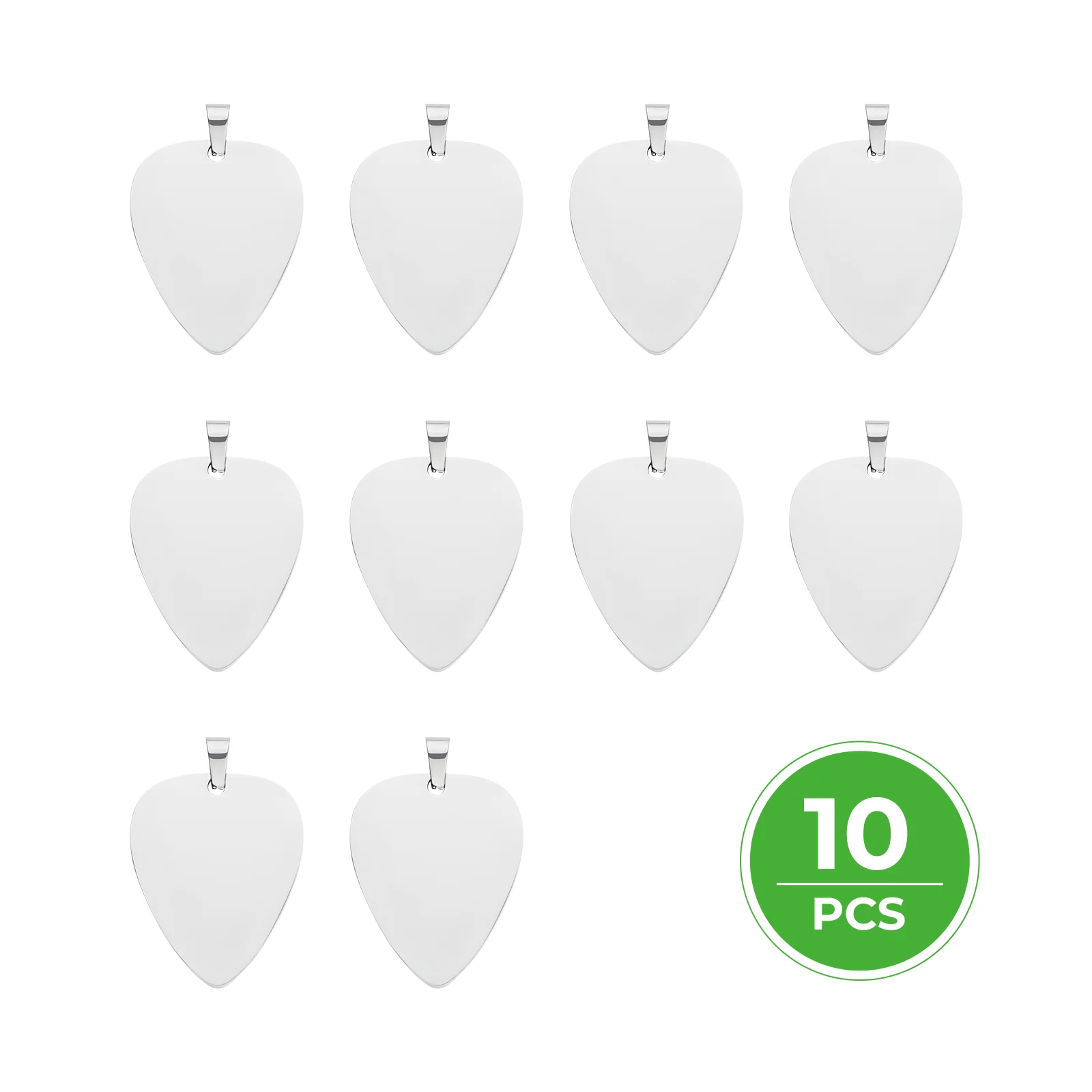 Stainless Steel Guitar Pick Pendants (10pcs) - Image 4