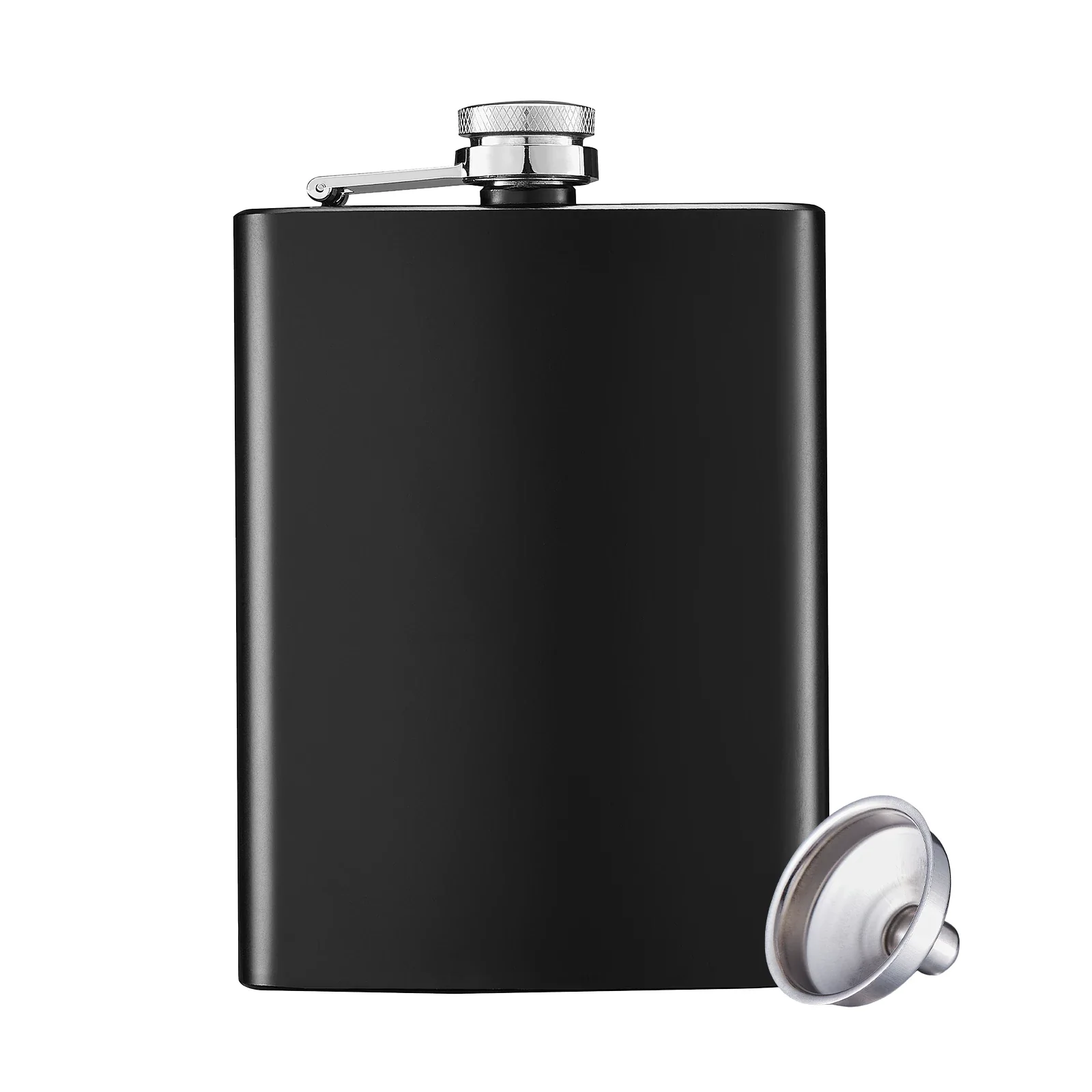 Stainless Steel Black Hip Flask (8oz) - Image 5