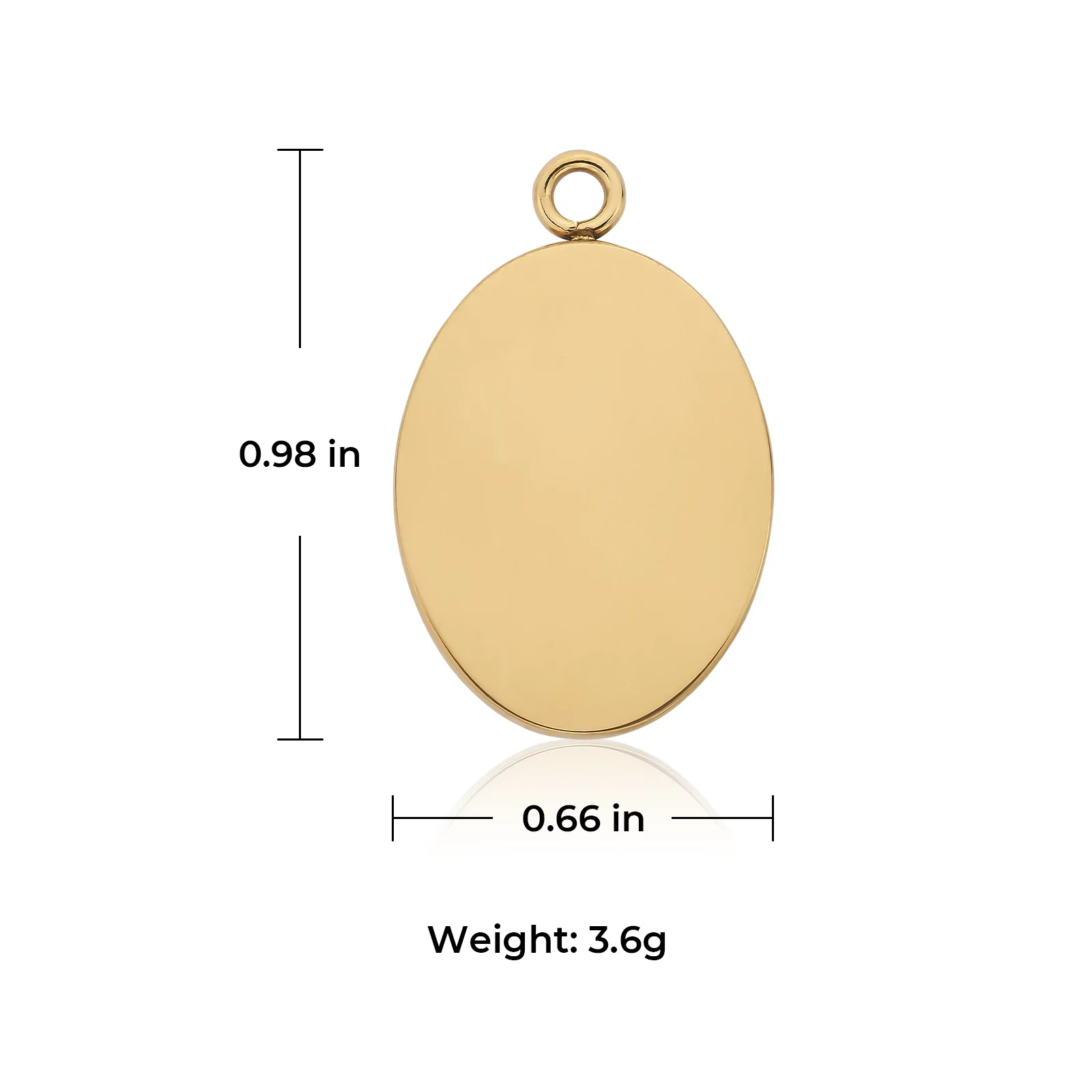 Stainless Steel Oval Pendant (30pcs) - Image 3