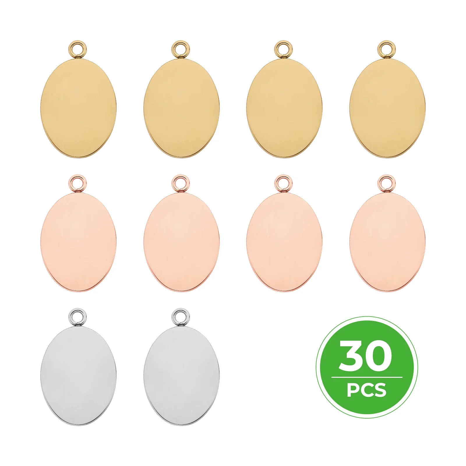Stainless Steel Oval Pendant (30pcs) - Image 5