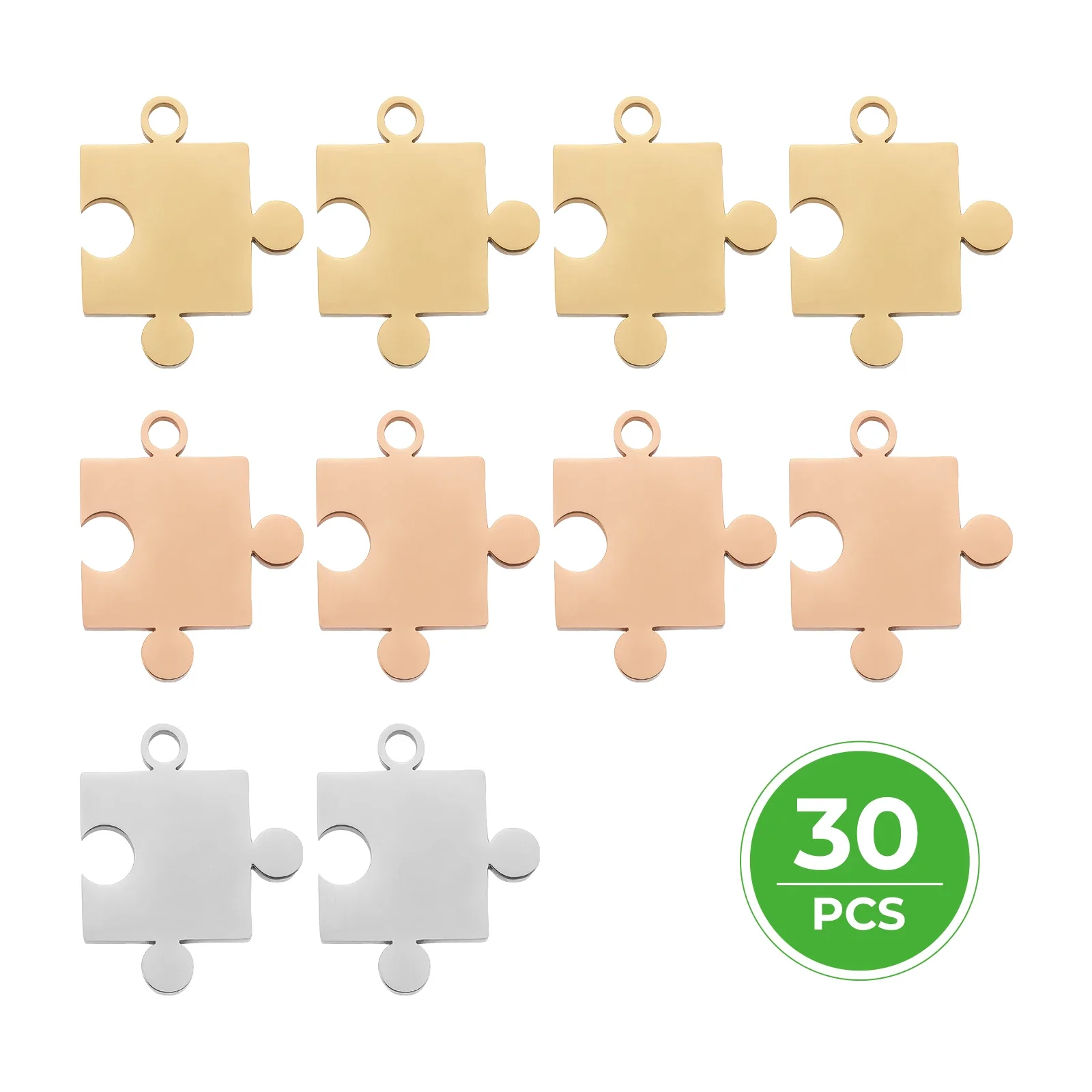 Stainless Steel Puzzle Pendant (30pcs) - Image 5