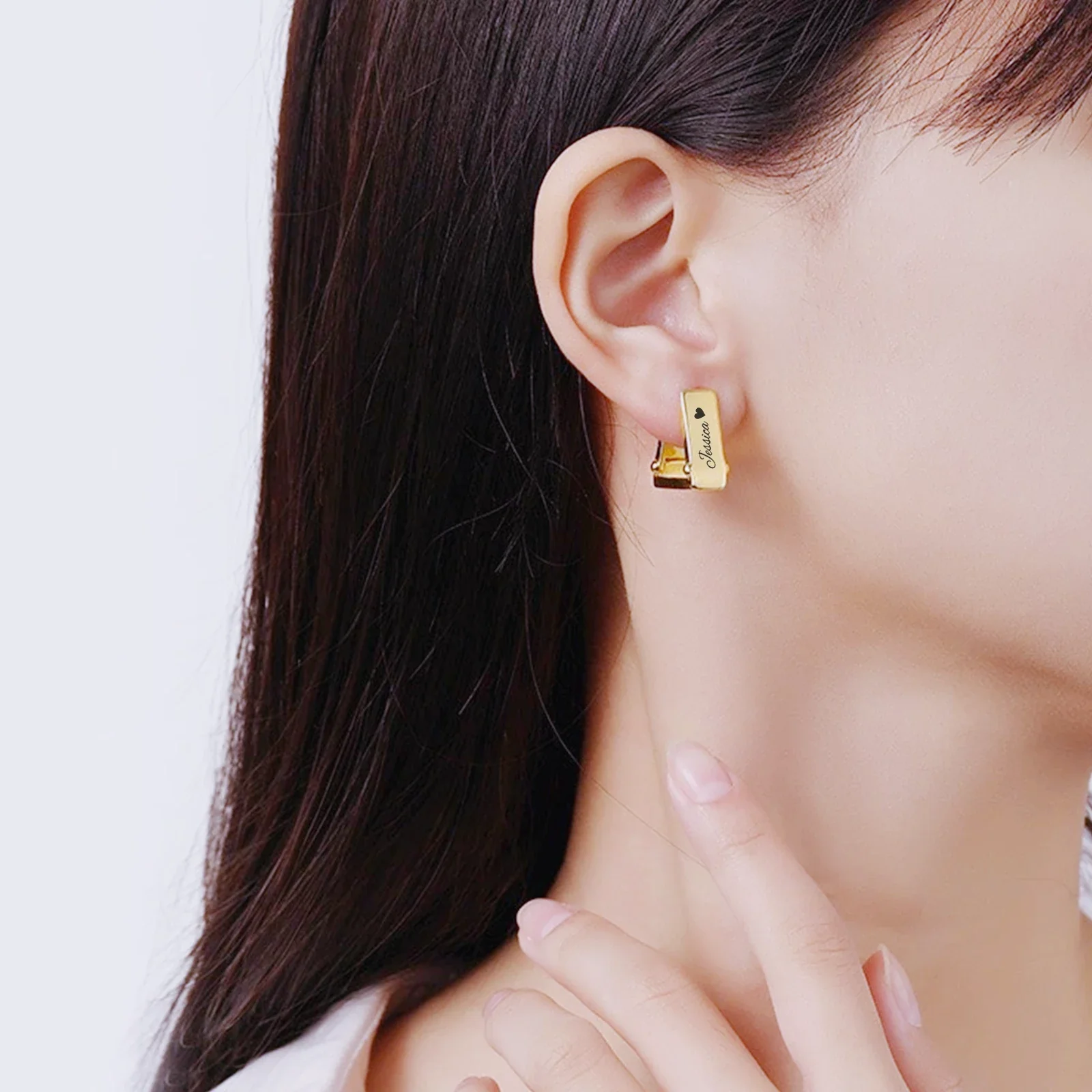 Stainless Steel Trapezoid Earrings (4 Pairs) - Image 2