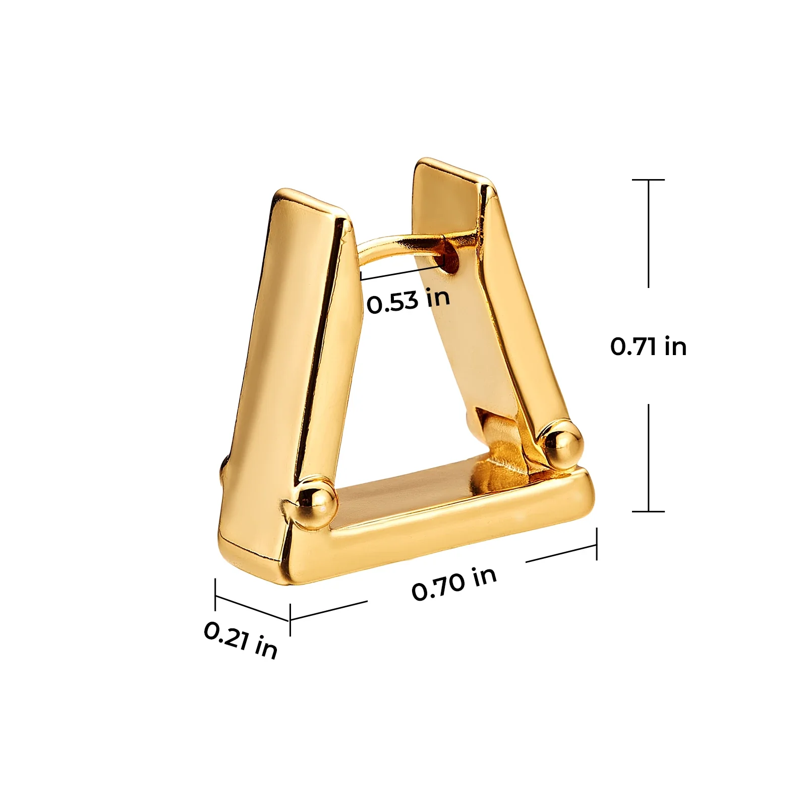 Stainless Steel Trapezoid Earrings (4 Pairs) - Image 4