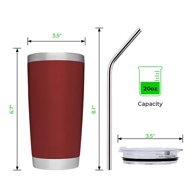 20oz Stainless Steel Coffee Tumbler for Laser Engraving - Image 11