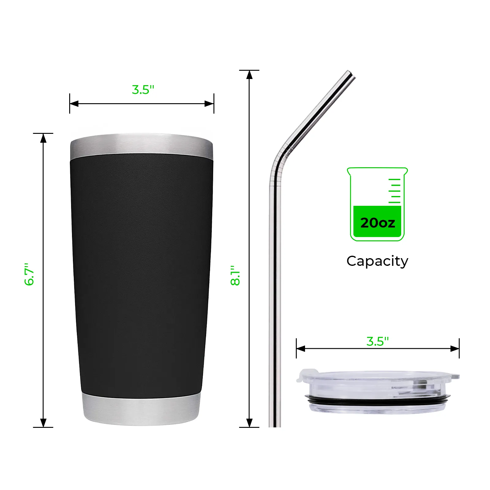20oz Stainless Steel Coffee Tumbler for Laser Engraving - Image 3
