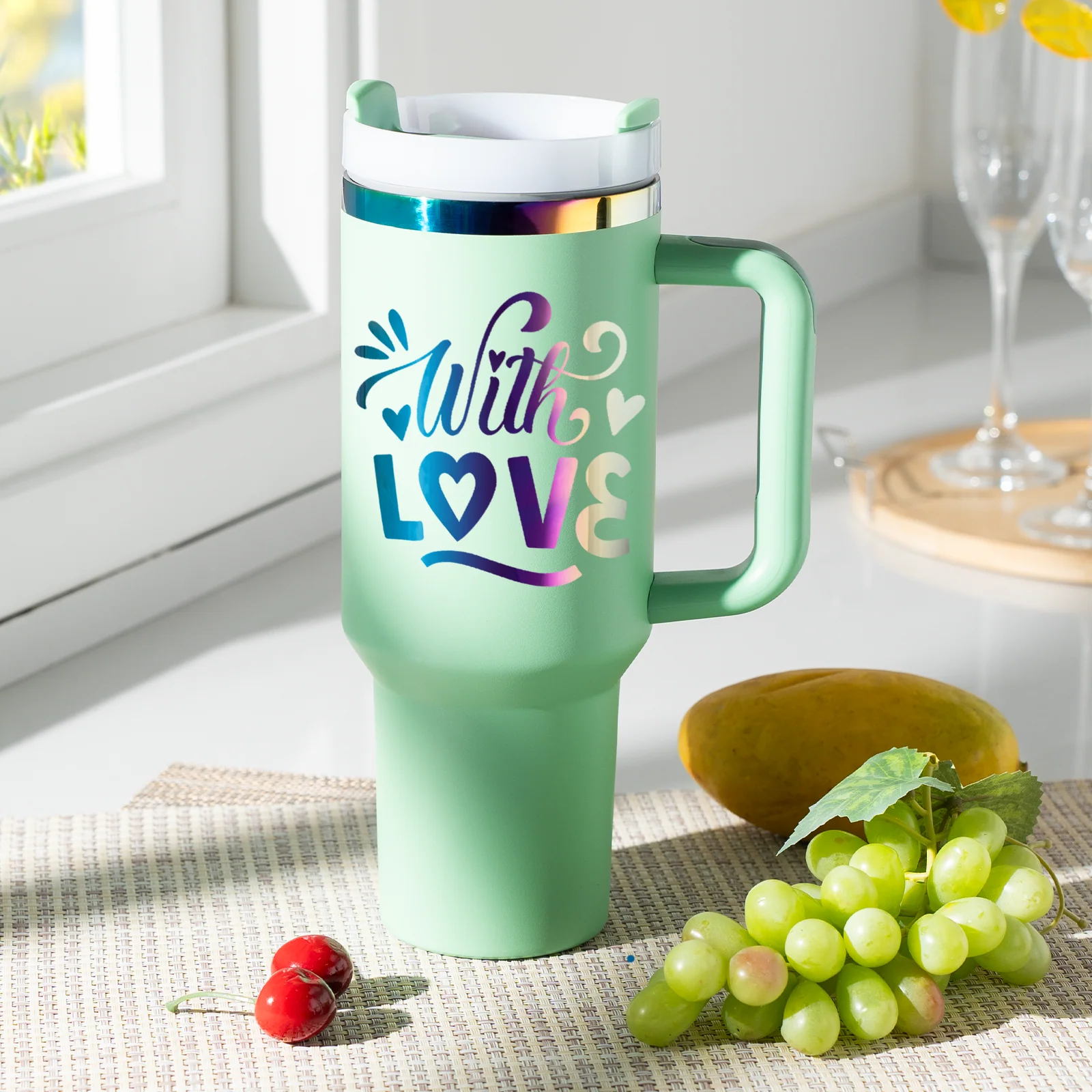 40oz Stainless Steel Tumbler with Removable Handle - Image 100