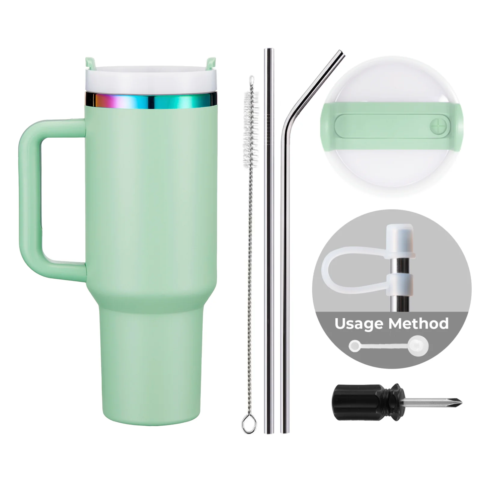 40oz Stainless Steel Tumbler with Removable Handle - Image 101