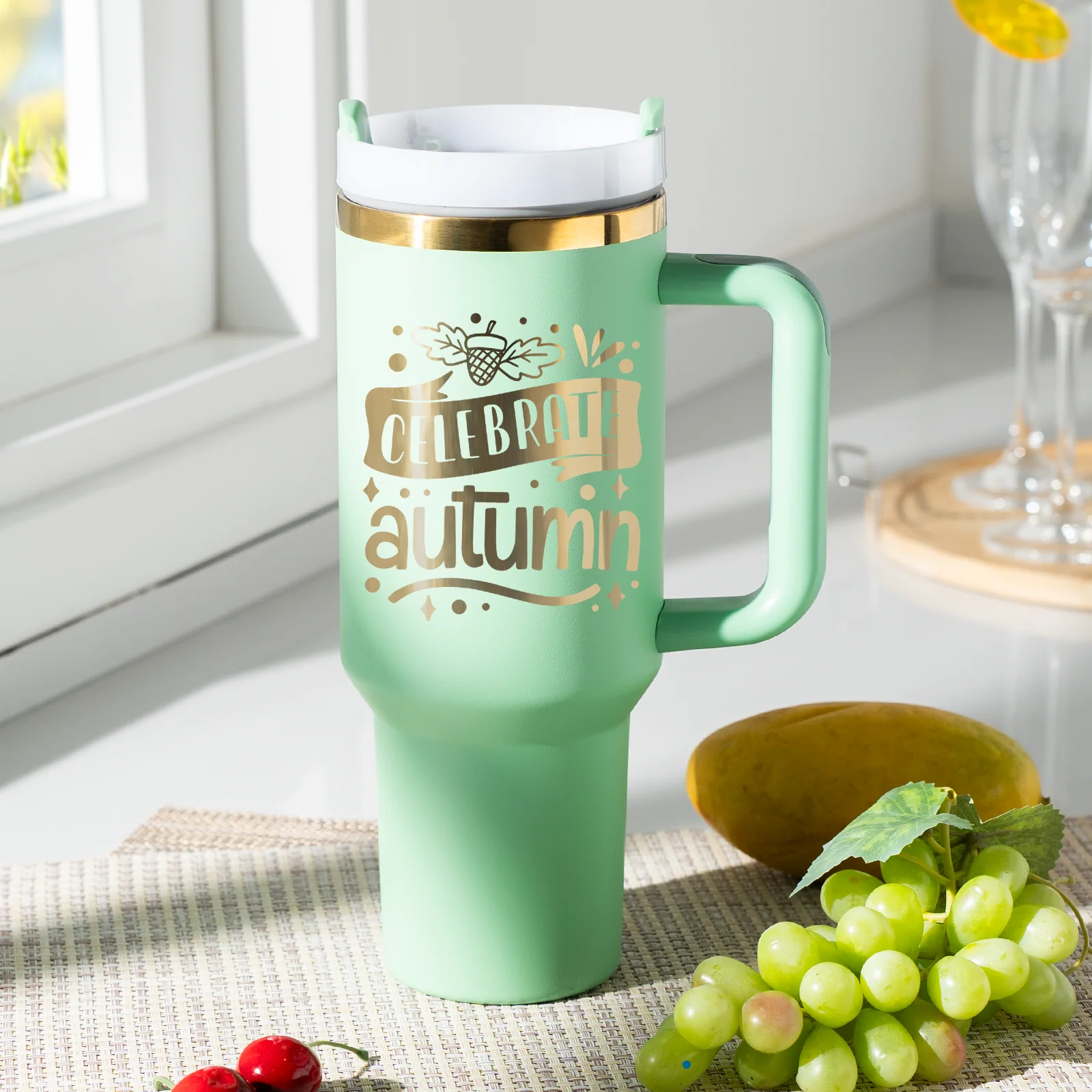 40oz Stainless Steel Tumbler with Removable Handle - Image 103