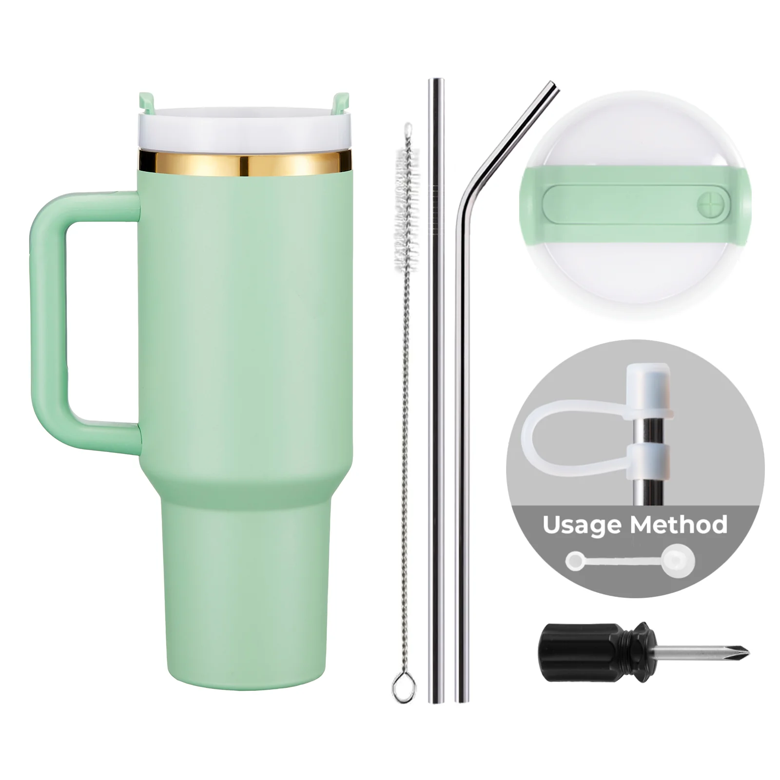 40oz Stainless Steel Tumbler with Removable Handle - Image 104
