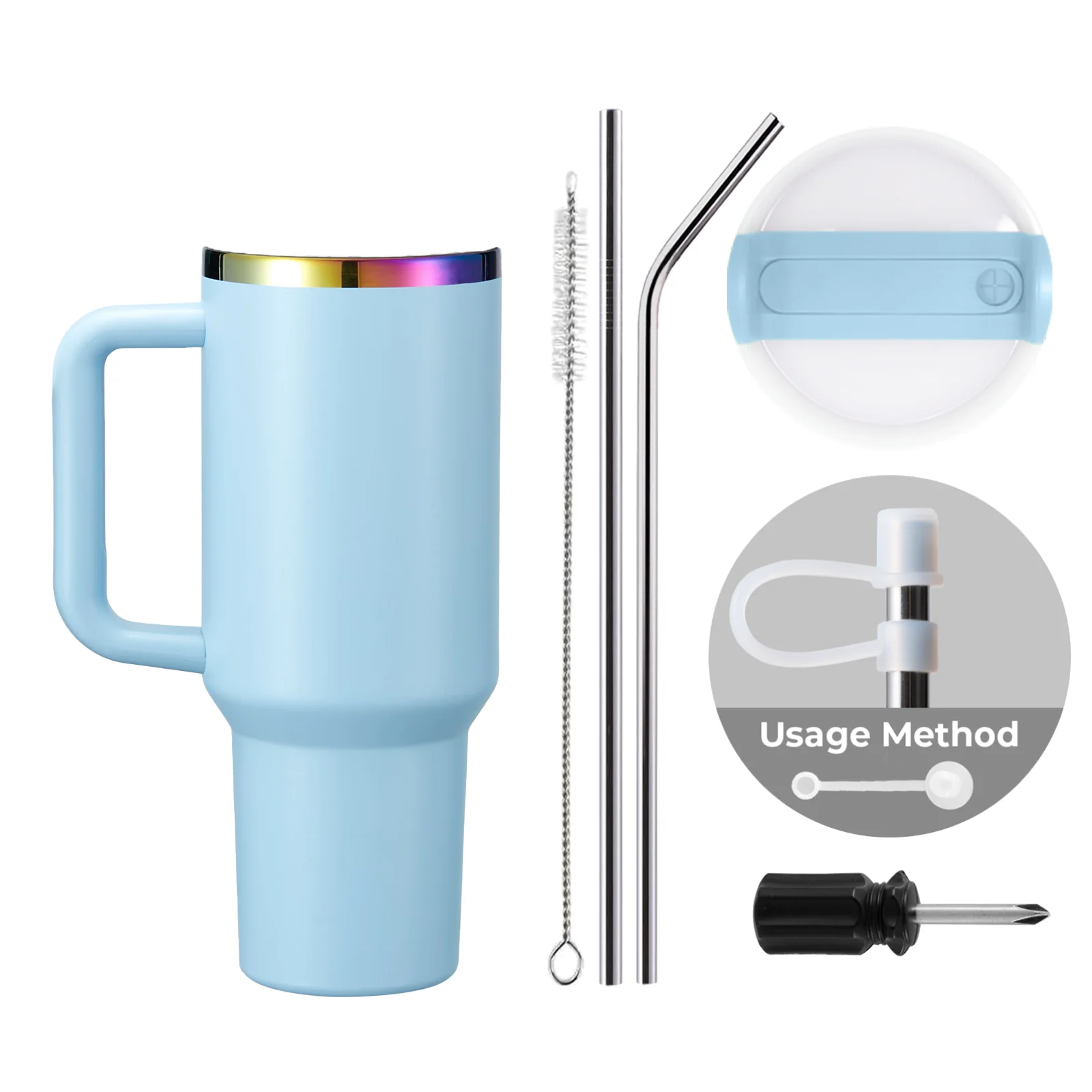 40oz Stainless Steel Tumbler with Removable Handle - Image 110
