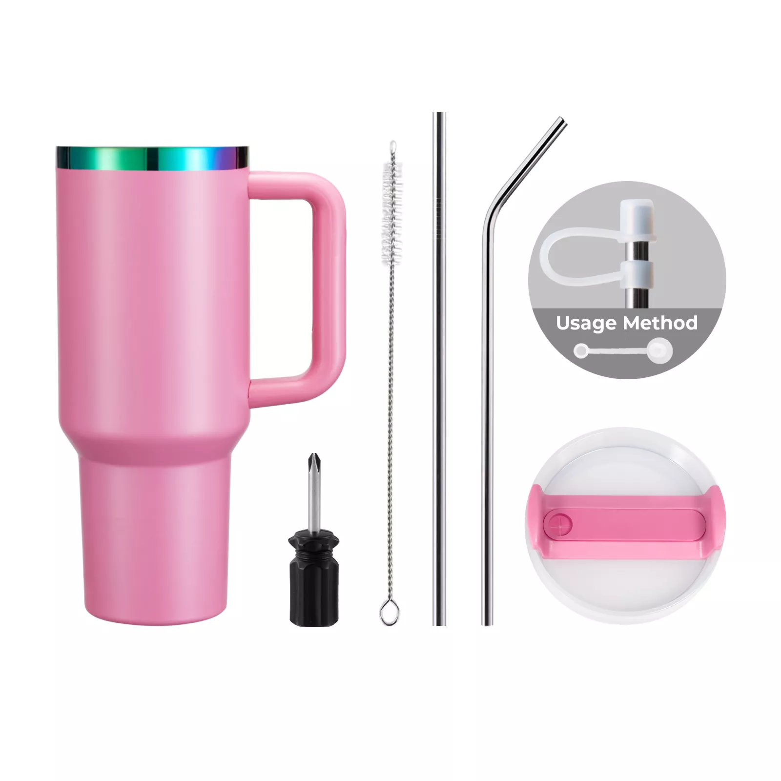 40oz Stainless Steel Tumbler with Removable Handle - Image 119
