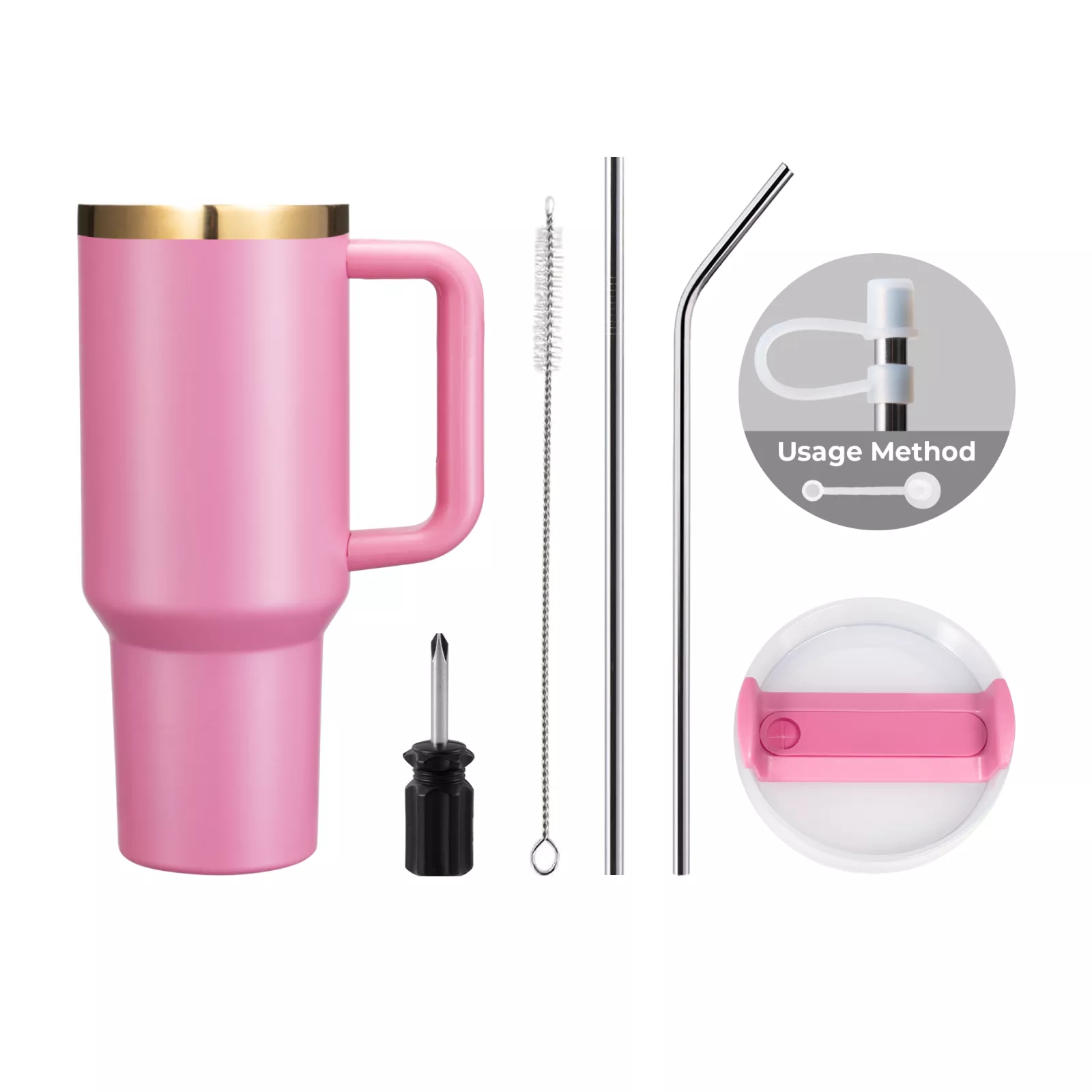 40oz Stainless Steel Tumbler with Removable Handle - Image 122