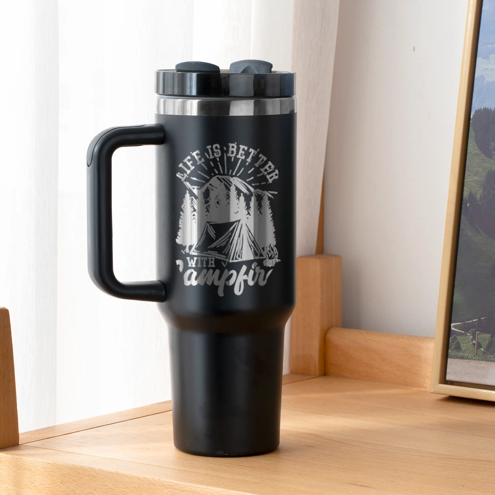 40oz Stainless Steel Tumbler with Removable Handle - Image 16