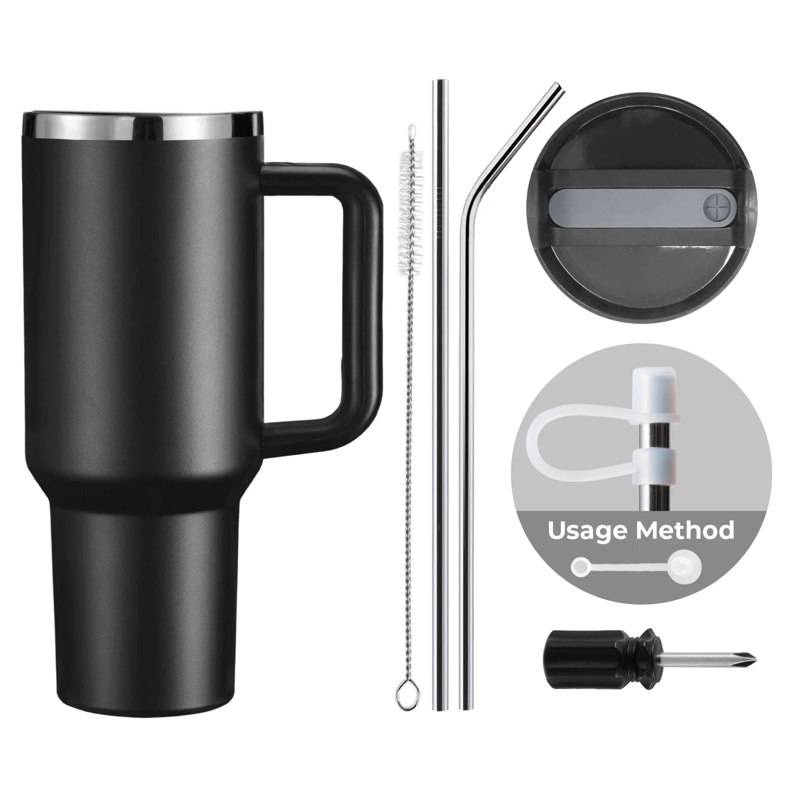 40oz Stainless Steel Tumbler with Removable Handle - Image 17