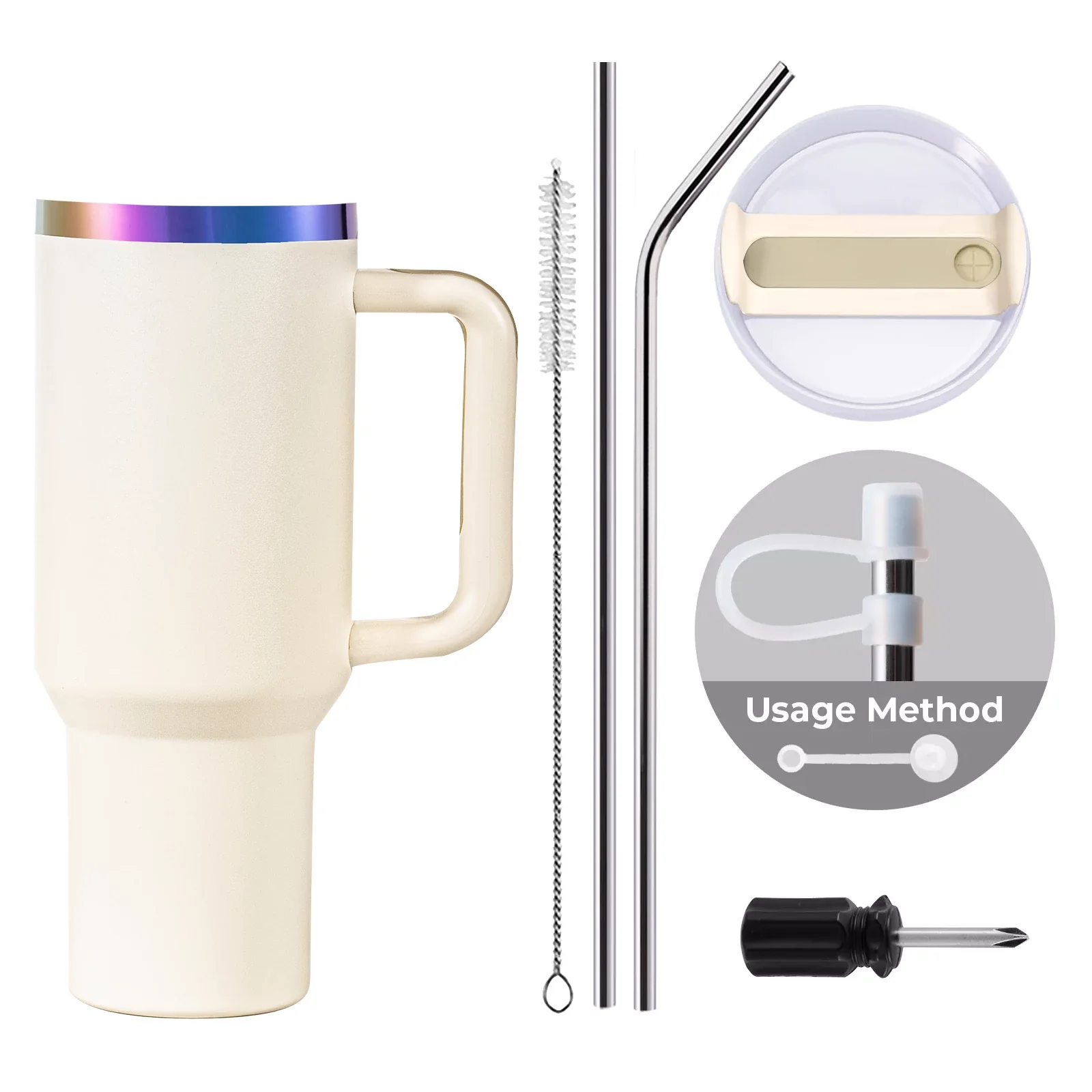 40oz Stainless Steel Tumbler with Removable Handle - Image 20