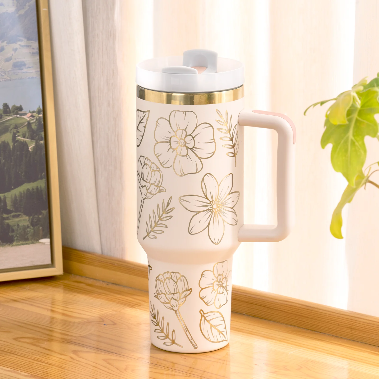 40oz Stainless Steel Tumbler with Removable Handle - Image 31