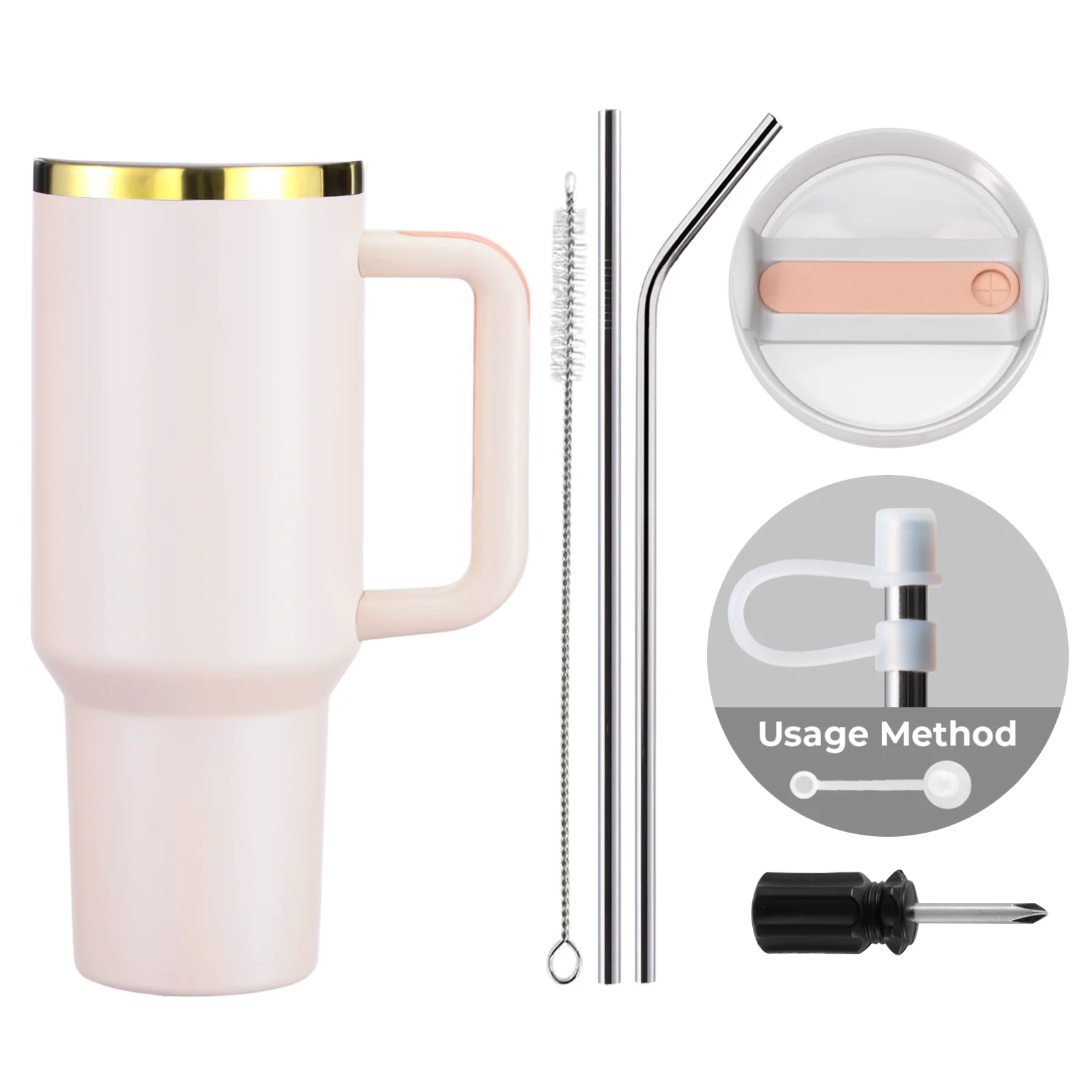 40oz Stainless Steel Tumbler with Removable Handle - Image 32