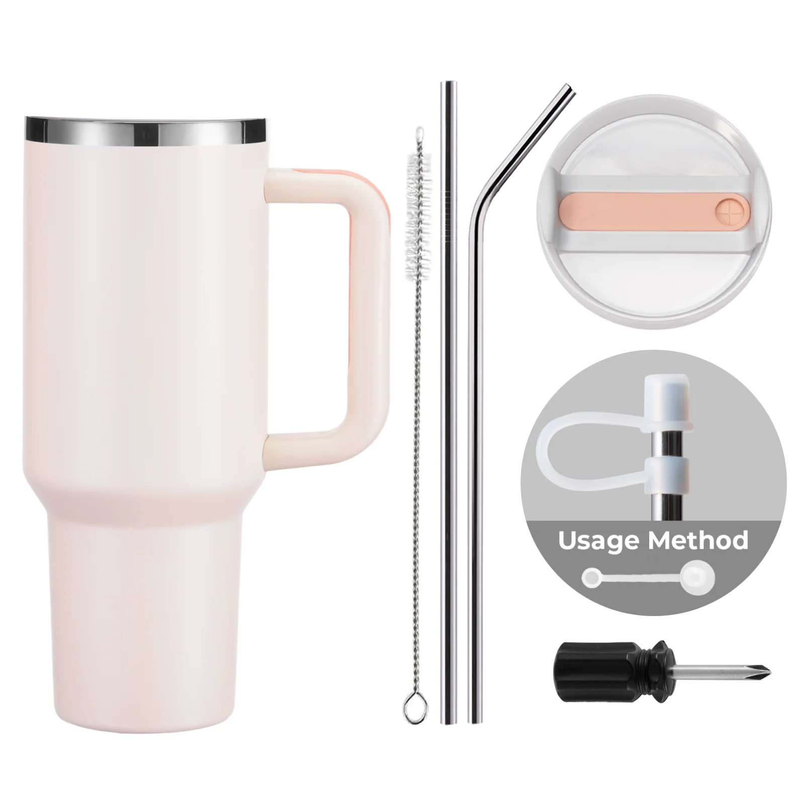 40oz Stainless Steel Tumbler with Removable Handle - Image 35