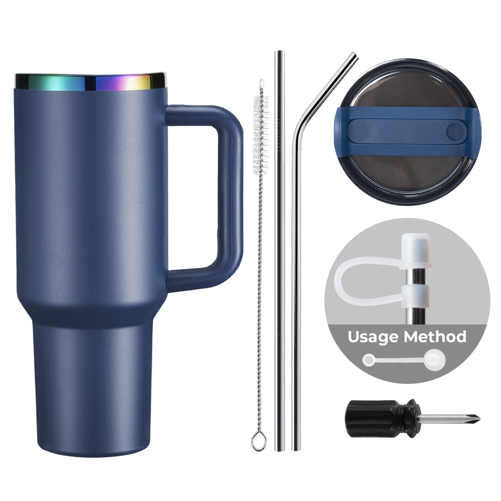 40oz Stainless Steel Tumbler with Removable Handle - Image 38