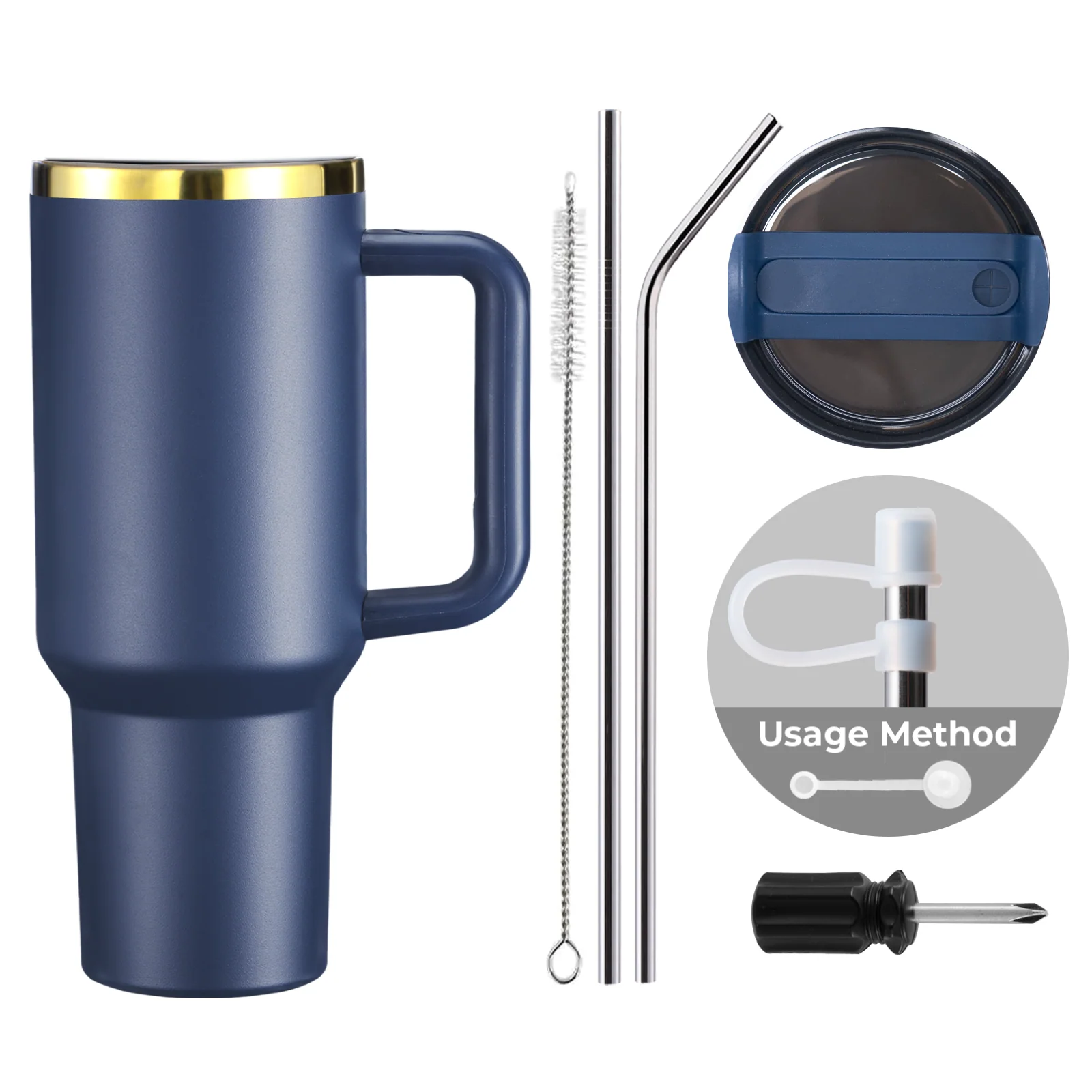 40oz Stainless Steel Tumbler with Removable Handle - Image 41