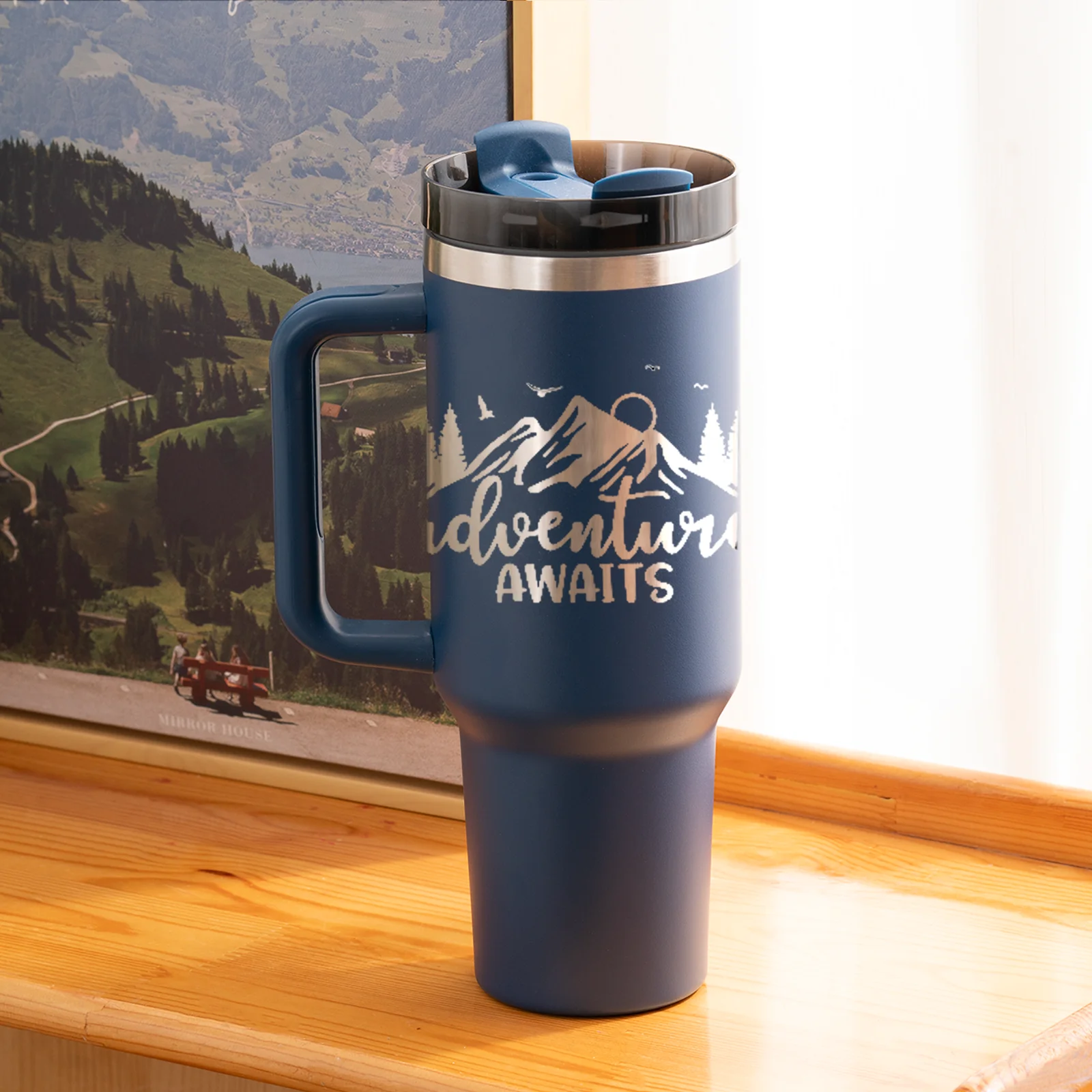 40oz Stainless Steel Tumbler with Removable Handle - Image 43